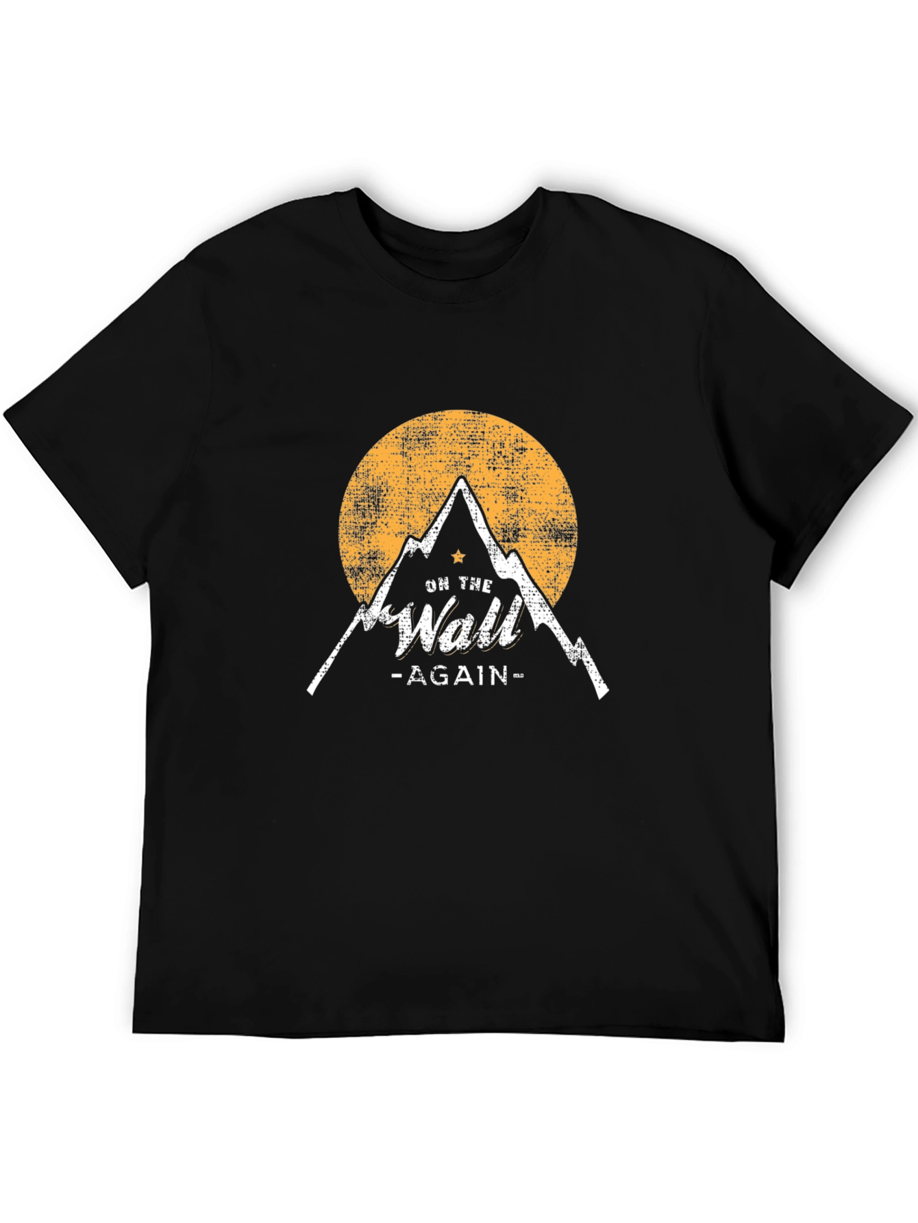 On The Wall Again Black T-Shirt - Mountain Design