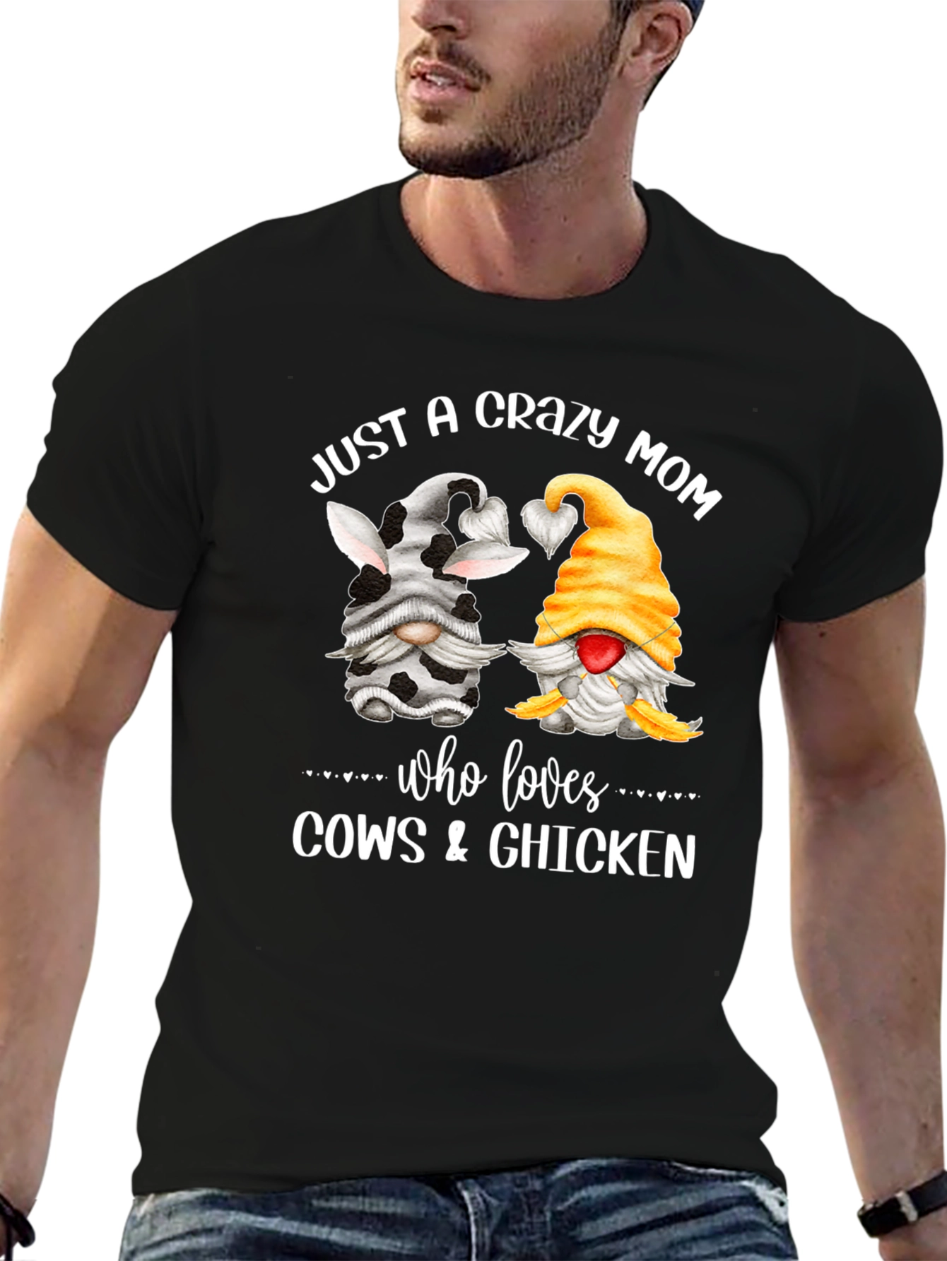 Crazy Mom Cow & Chicken Lover Graphic Tee