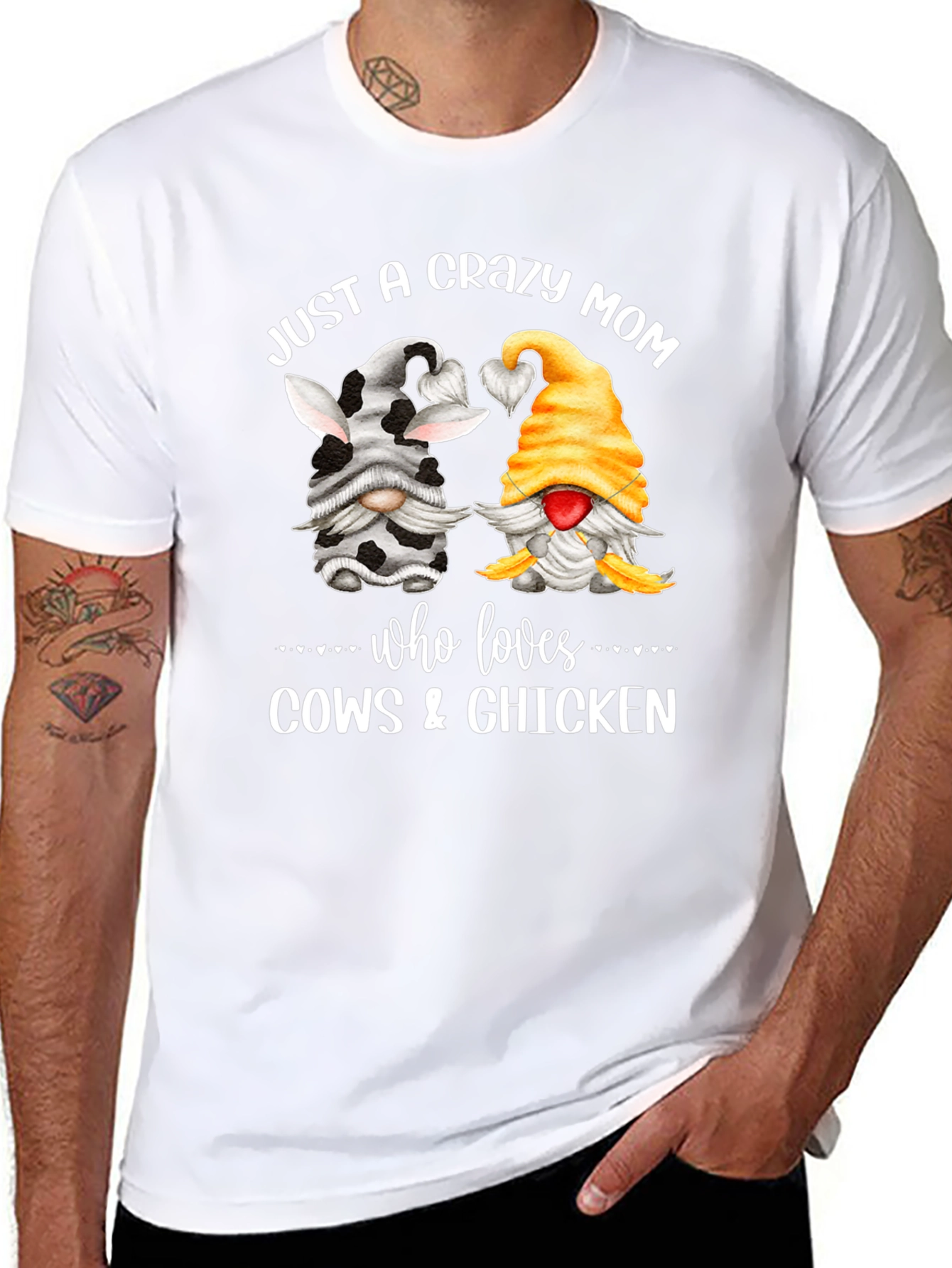 Crazy Mom Cow & Chicken Lover Graphic Tee