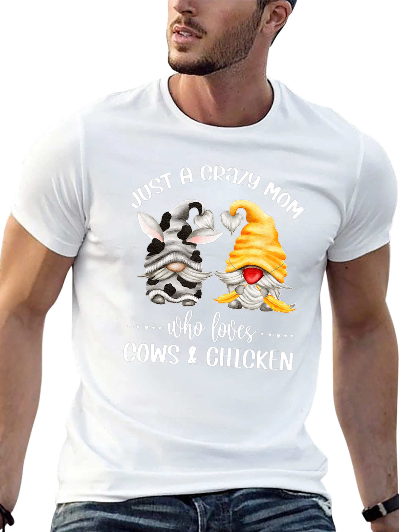 Crazy Mom Cow & Chicken Lover Graphic Tee