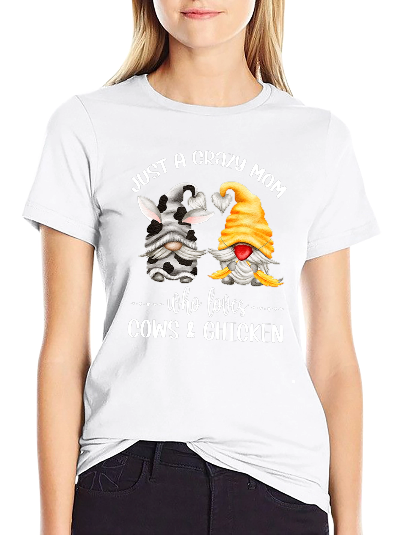 Crazy Mom Cow & Chicken Lover Graphic Tee