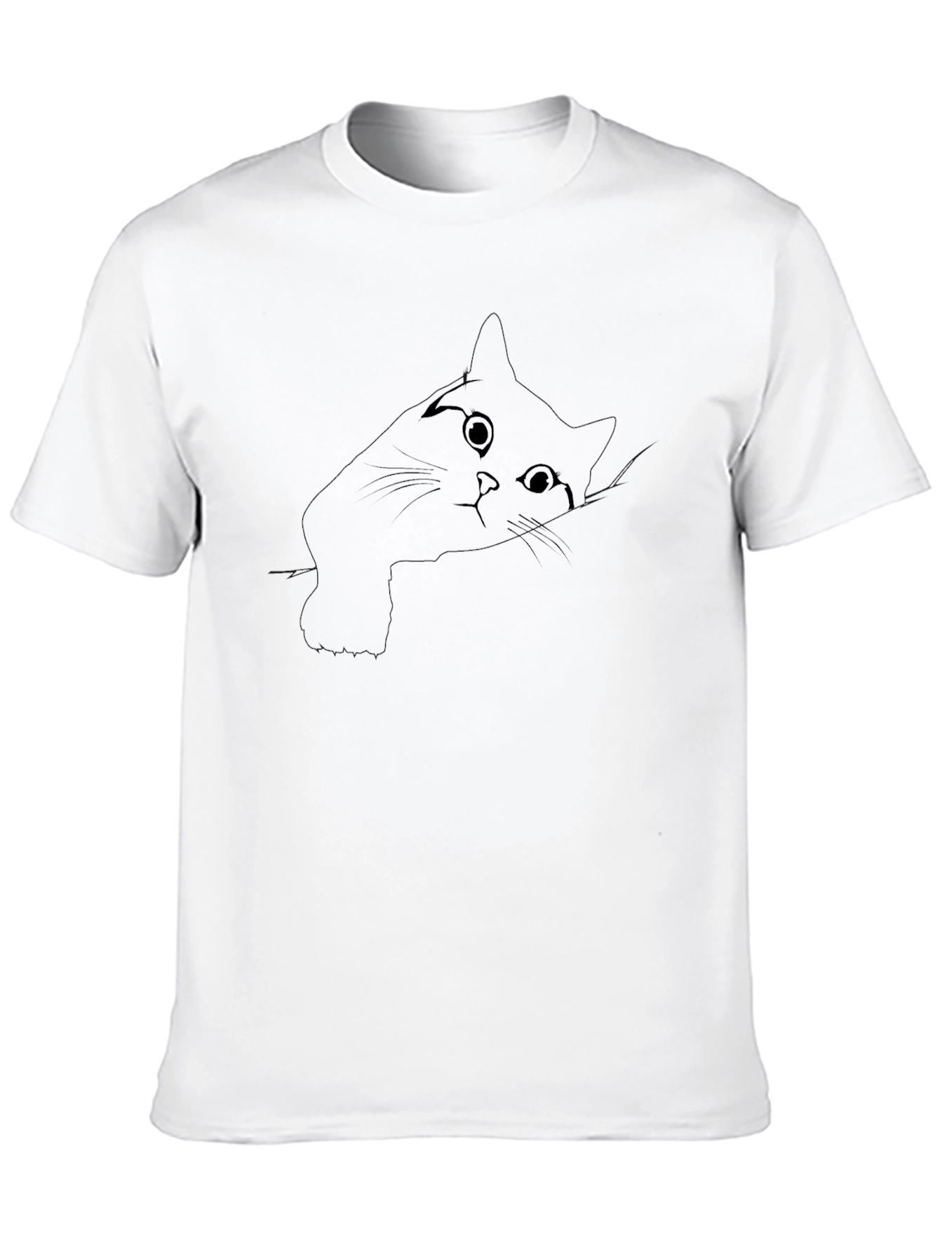 Peek-a-boo Cat Graphic Tee - Black Cotton Comfort