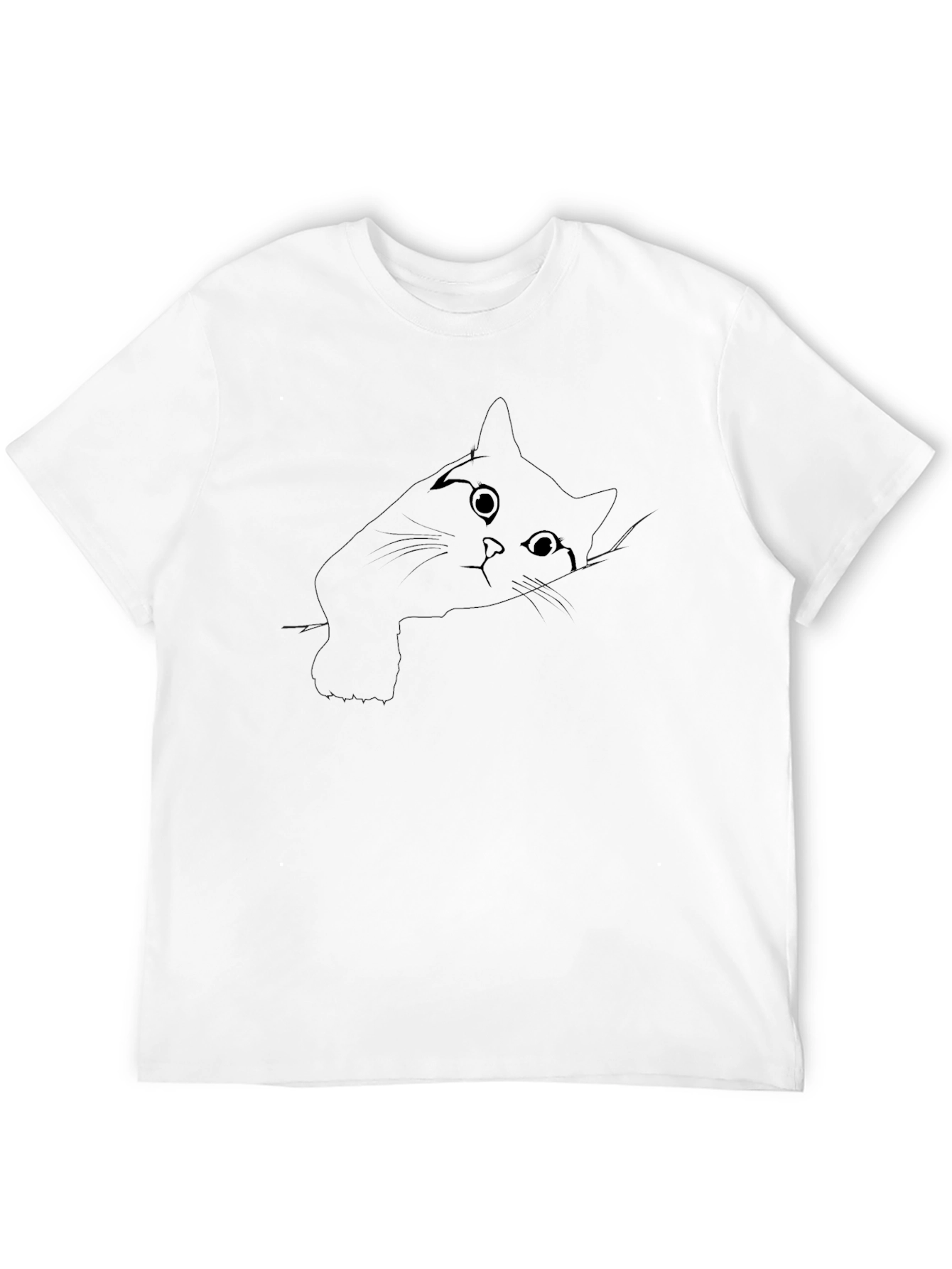Peek-a-boo Cat Graphic Tee - Black Cotton Comfort