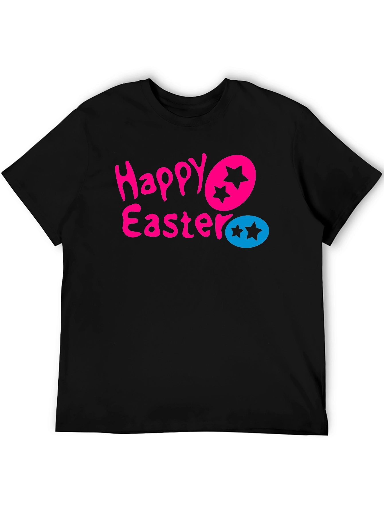 Happy Easter Star Egg Graphic Tee - Black T-Shirt