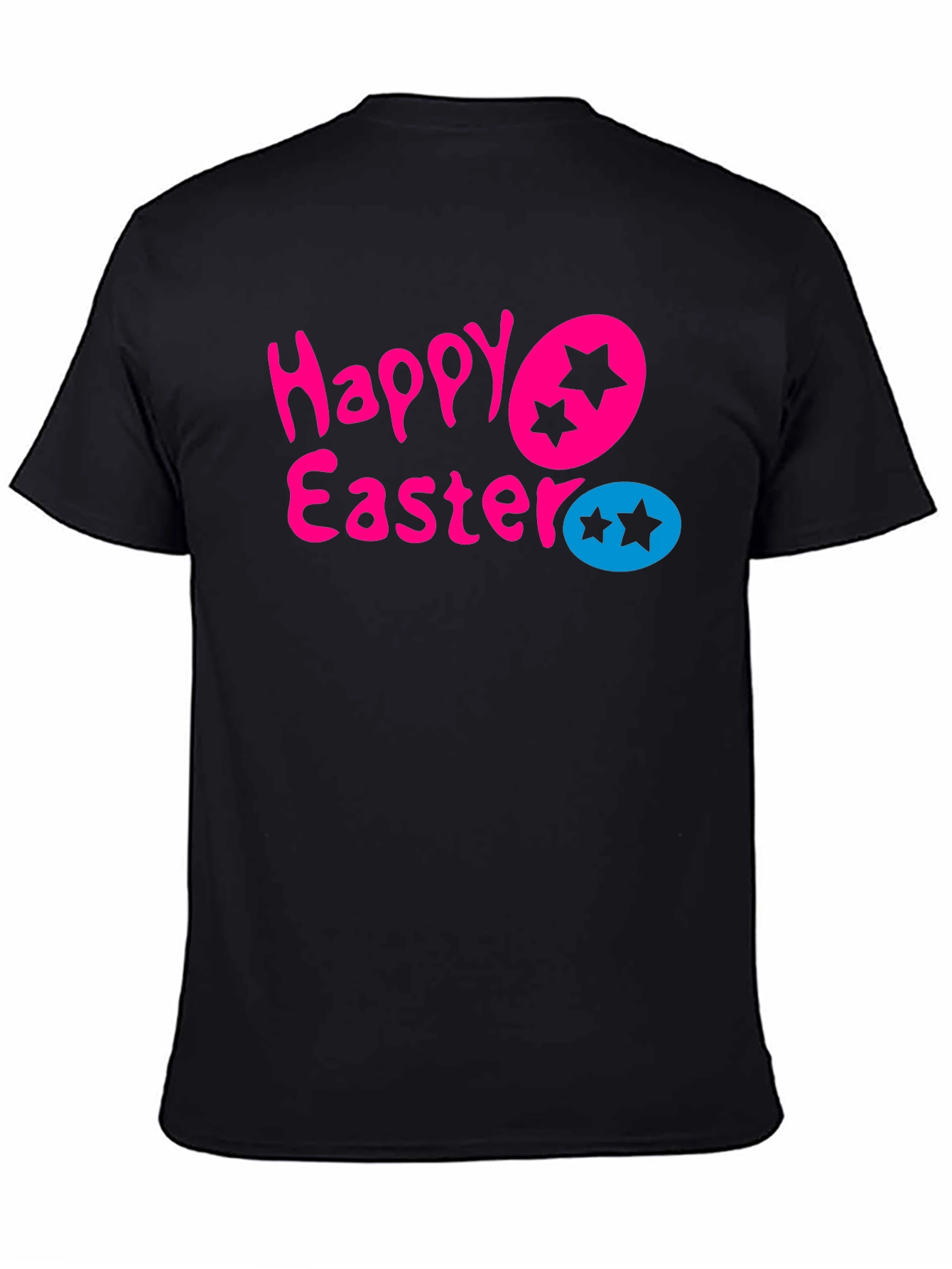 Happy Easter Star Egg Graphic Tee - Black T-Shirt