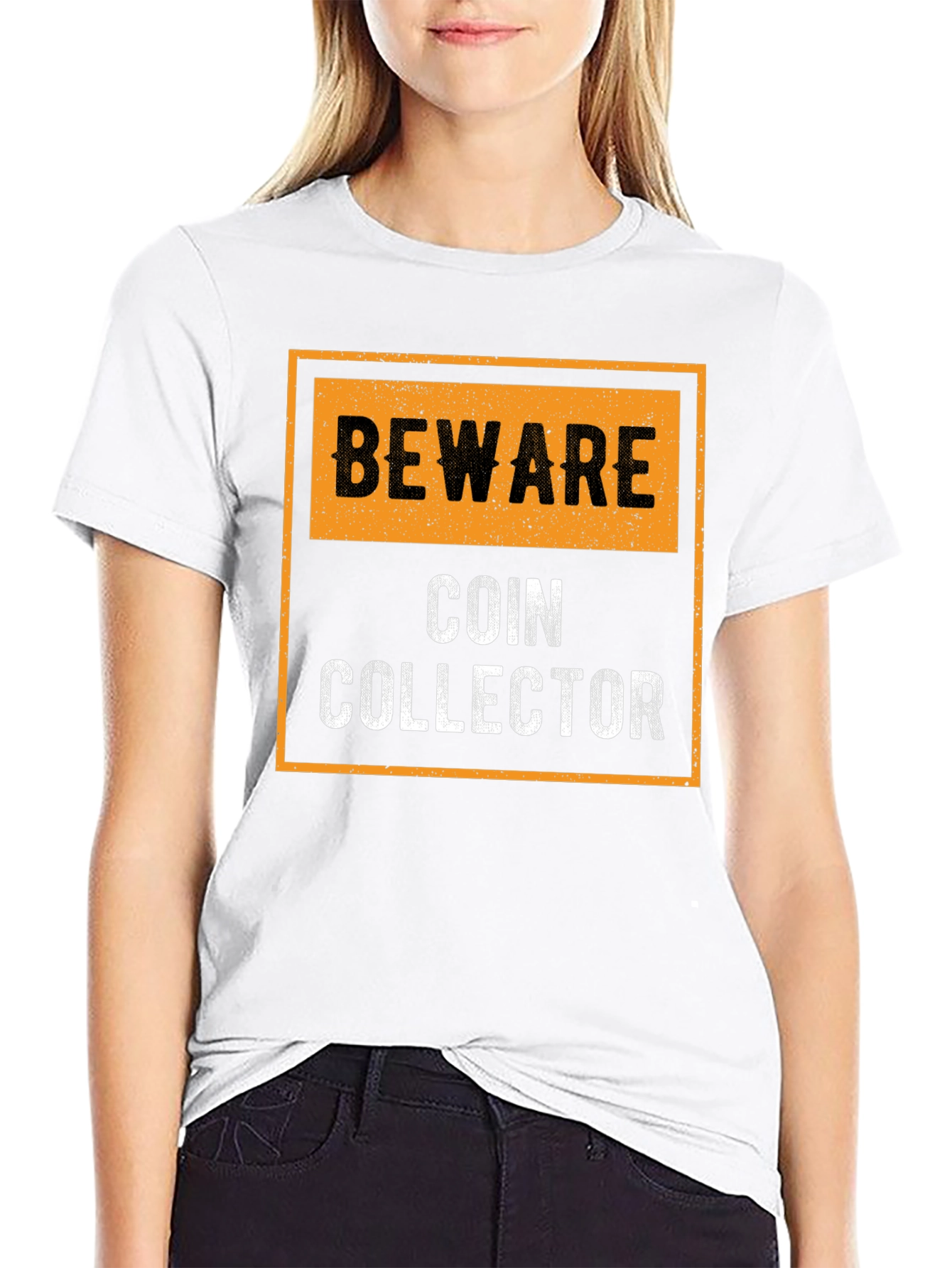 Beware Coin Collector Black Graphic T-Shirt
