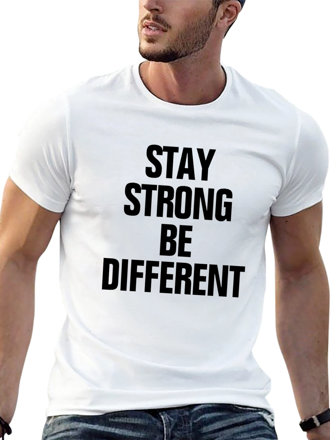 Stay Strong Tee: Bold Statement Black T-Shirt