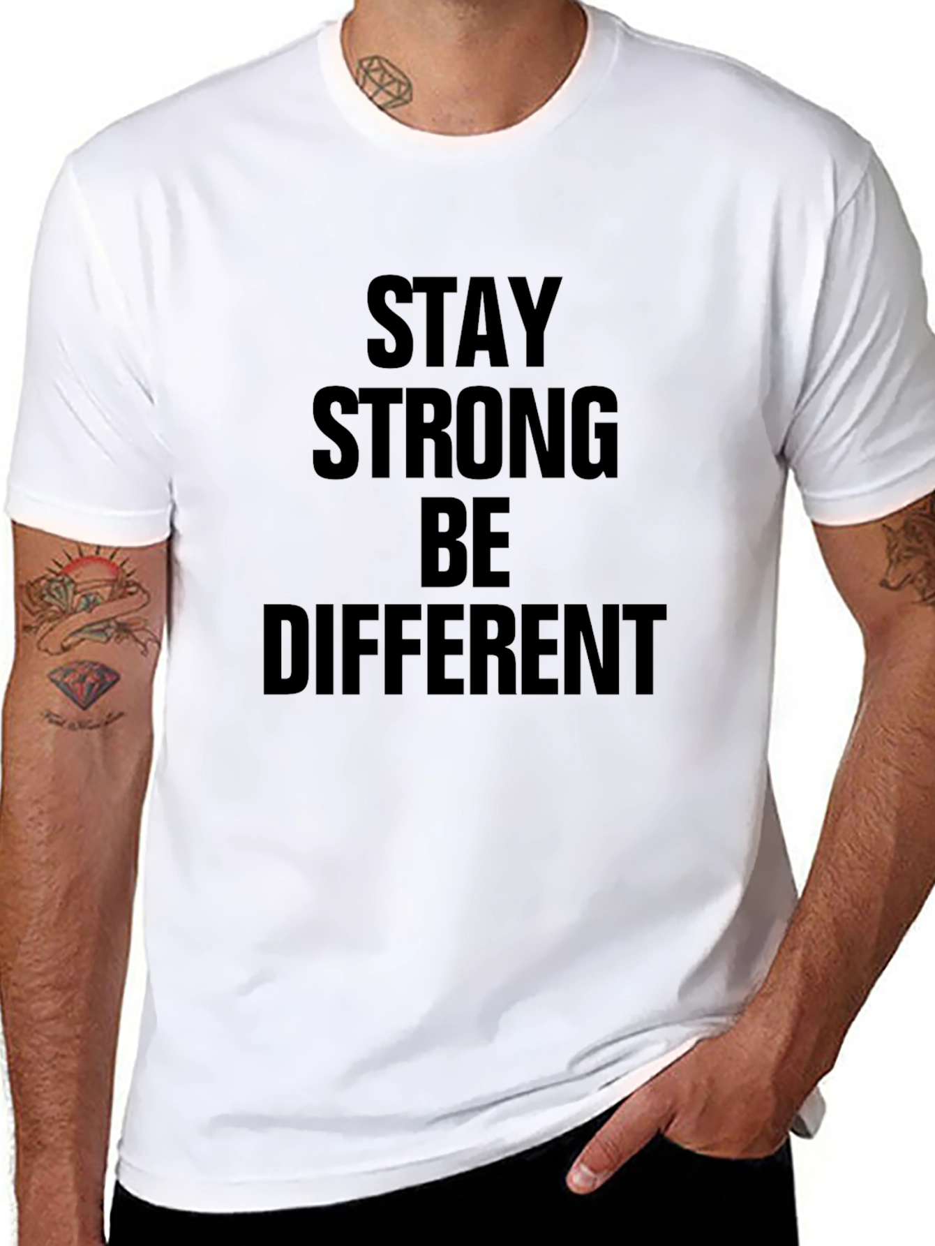 Stay Strong Tee: Bold Statement Black T-Shirt