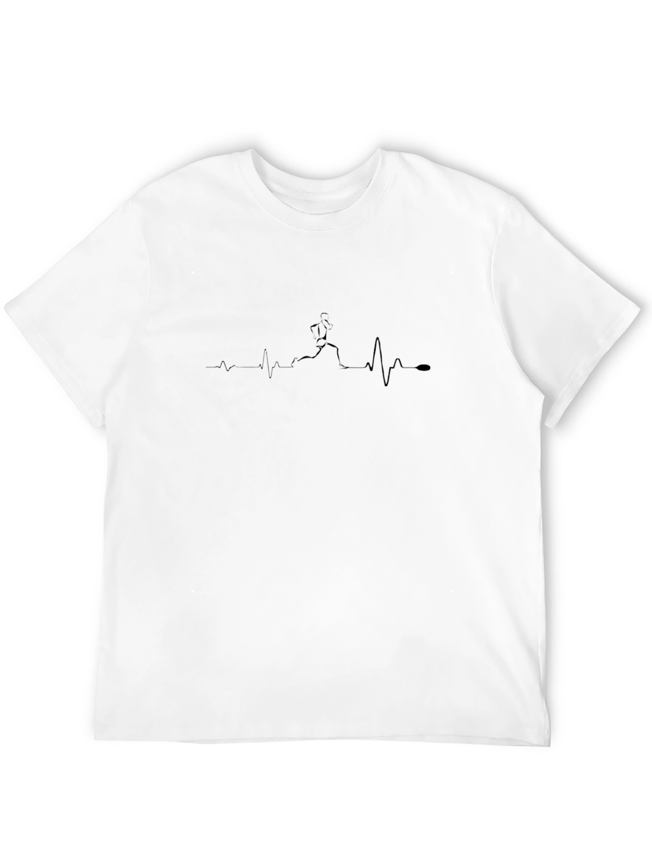 Runner Heartbeat T-Shirt - Black Graphic Tee