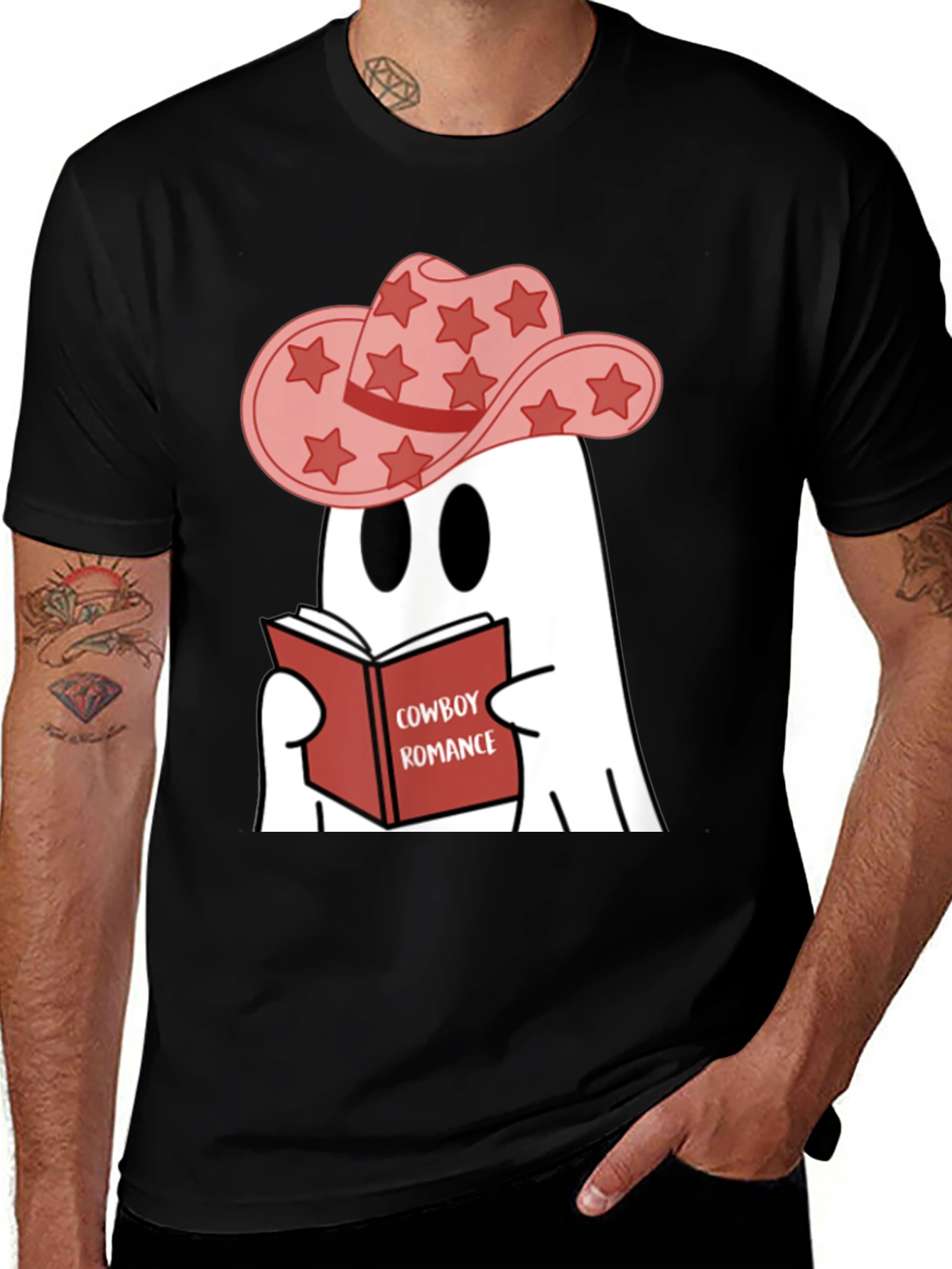 Cowboy Ghost Reading T-Shirt