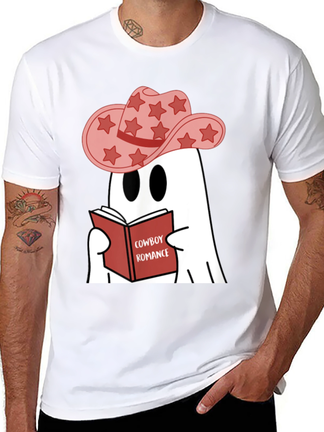 Cowboy Ghost Reading T-Shirt