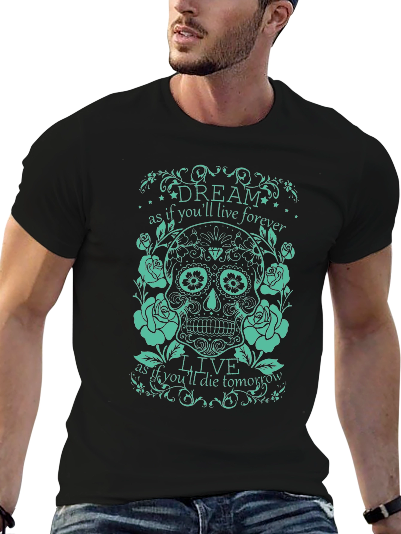 Dream Live Forever Skull Graphic Tee