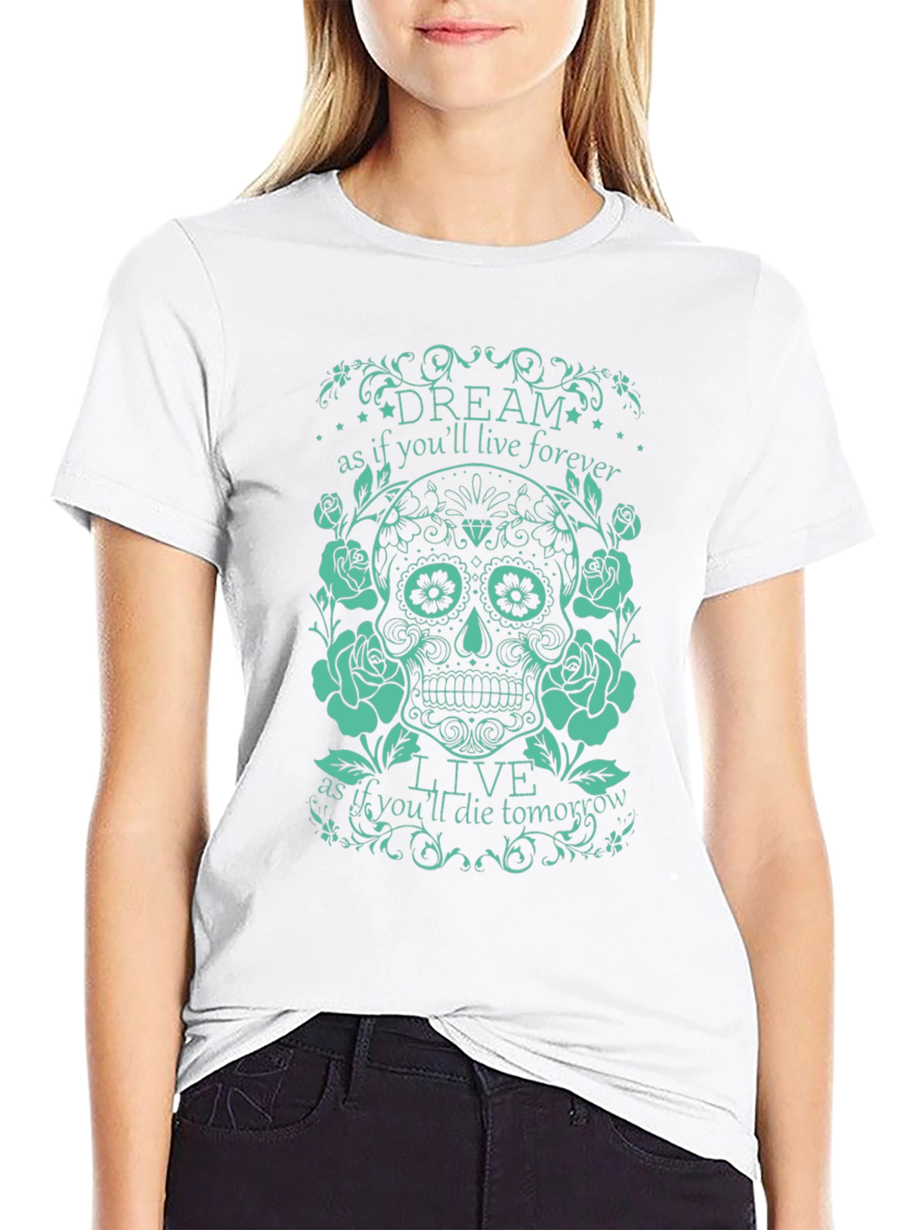 Dream Live Forever Skull Graphic Tee