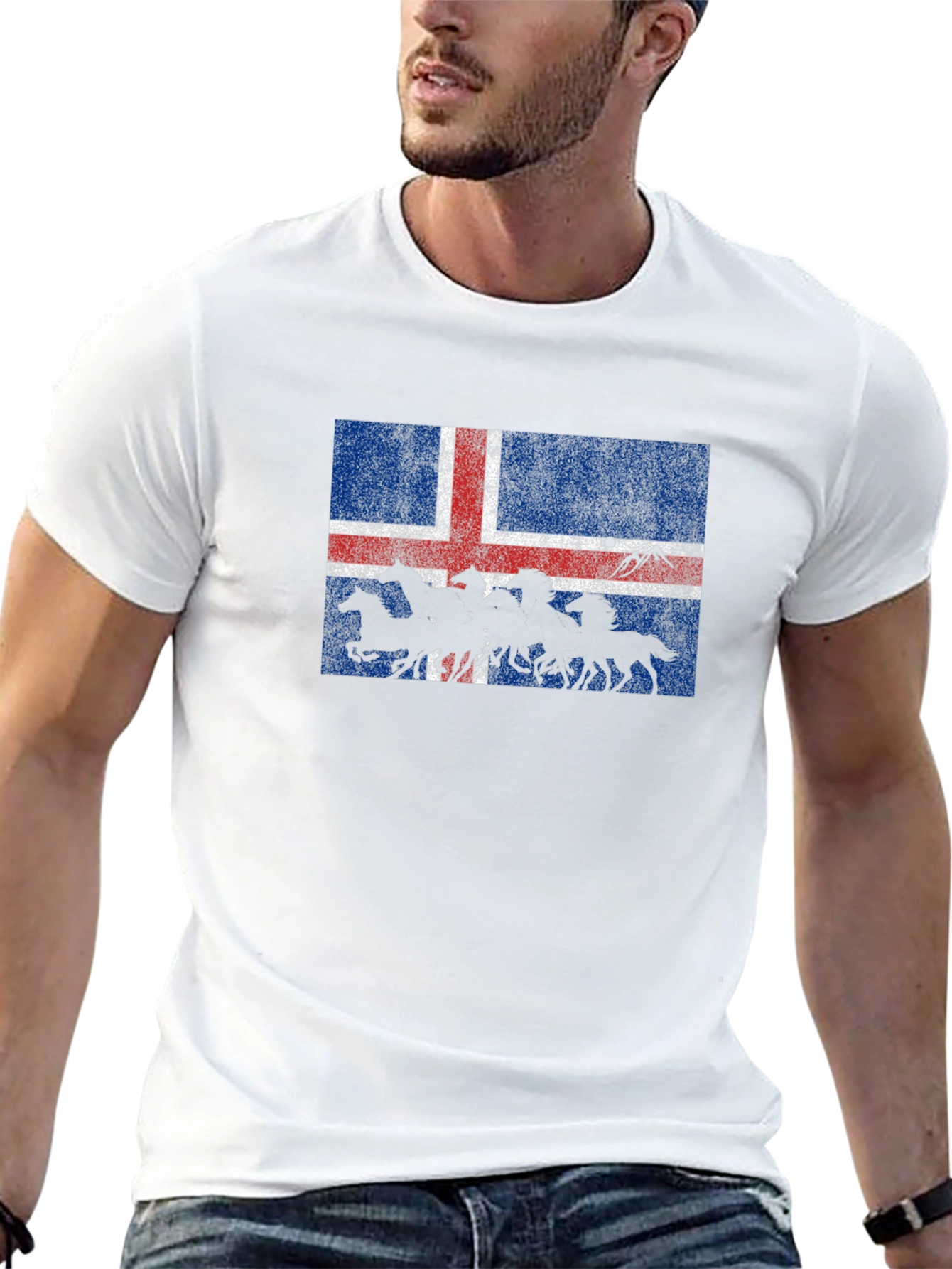 Iceland Flag Icelandic Horses Graphic T-Shirt