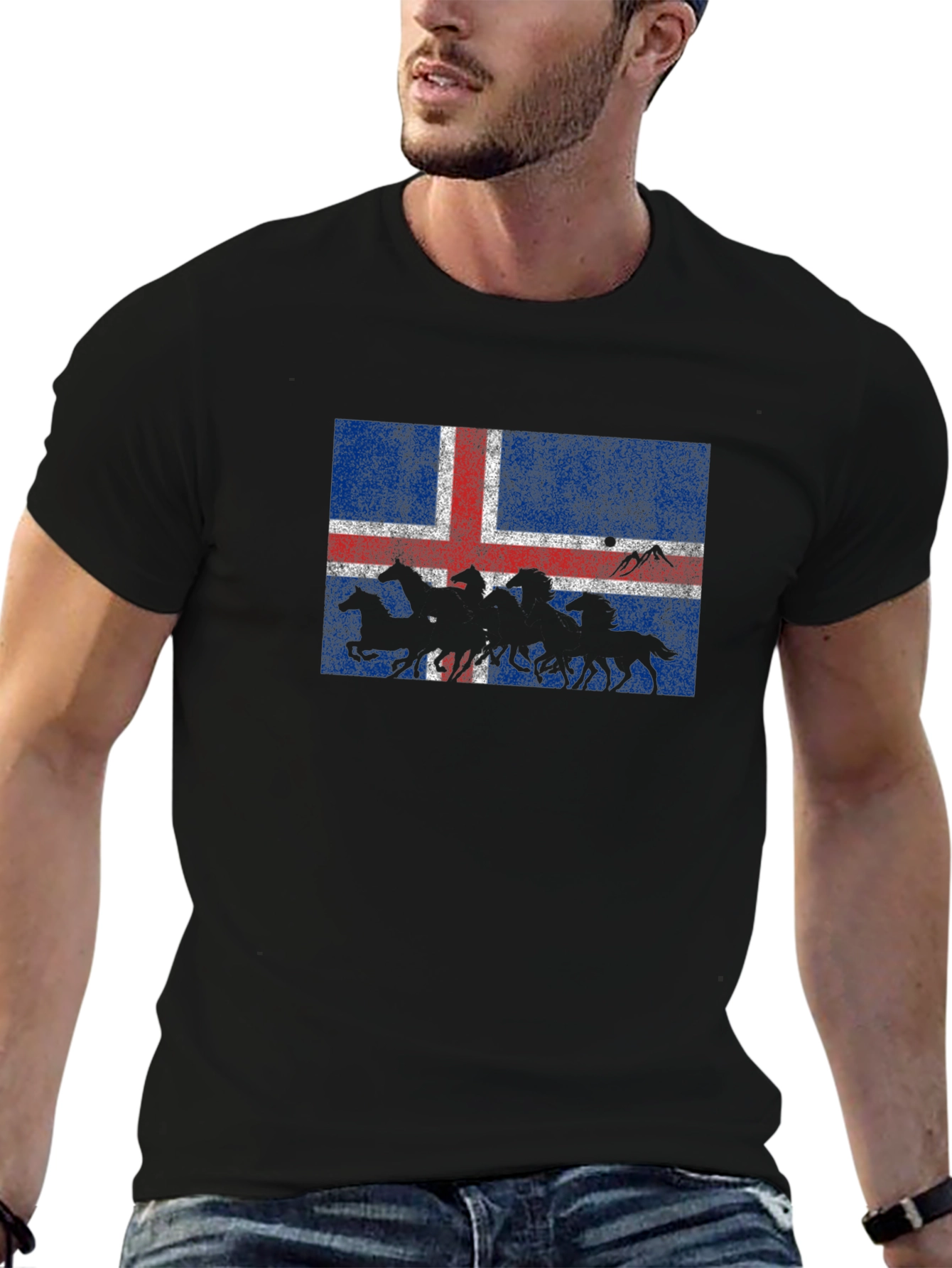 Iceland Flag Icelandic Horses Graphic T-Shirt