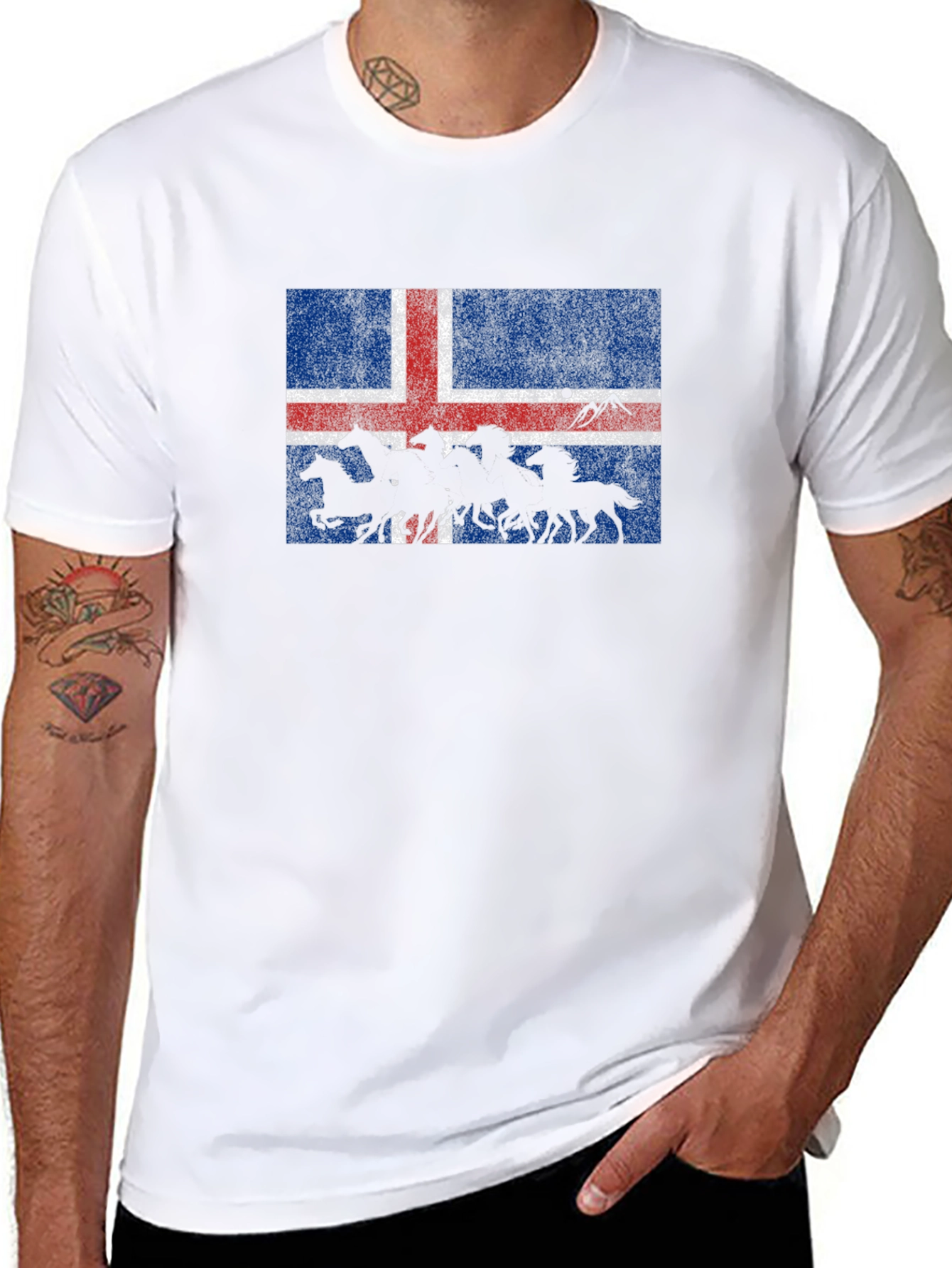 Iceland Flag Icelandic Horses Graphic T-Shirt