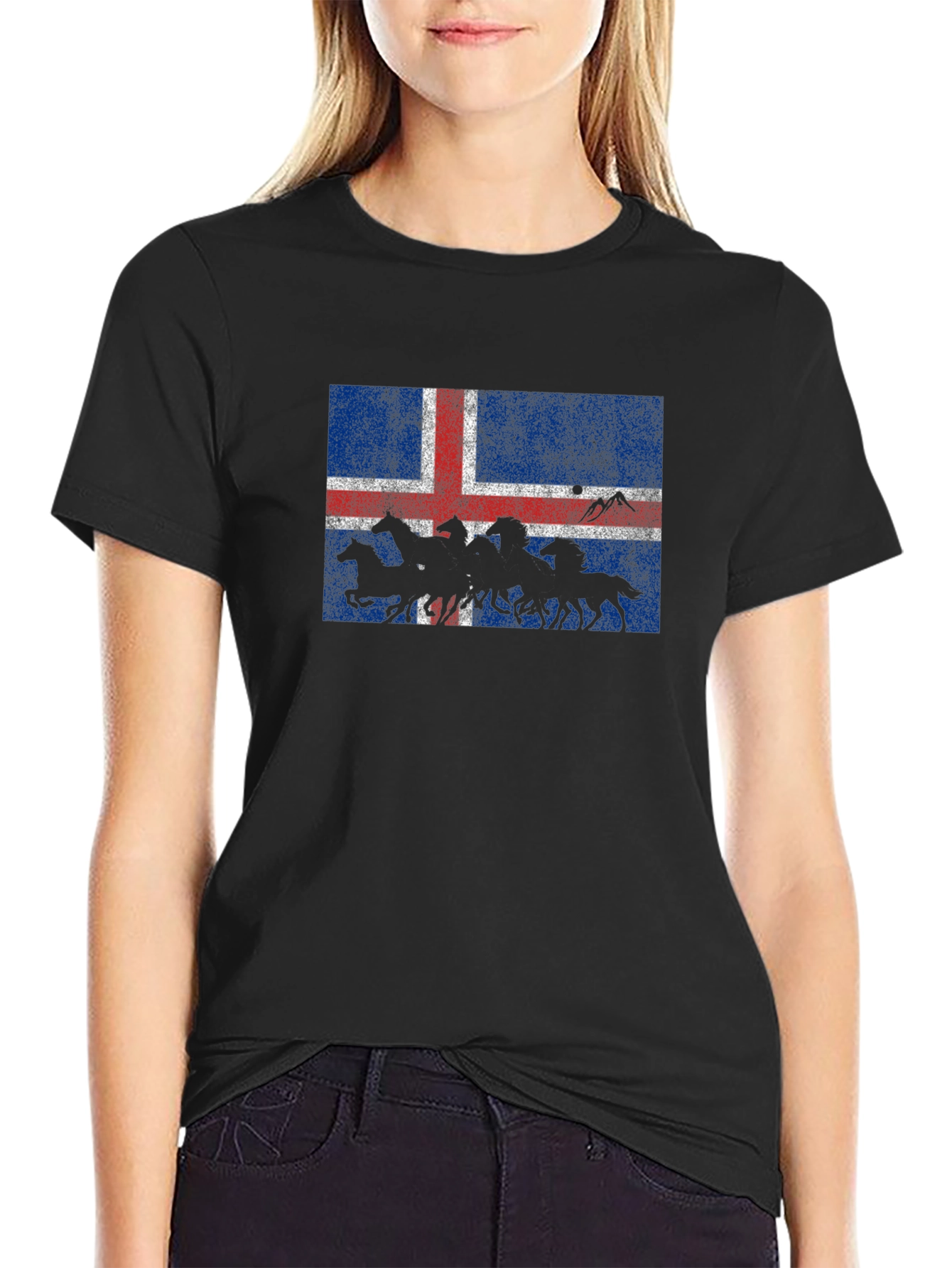 Iceland Flag Icelandic Horses Graphic T-Shirt