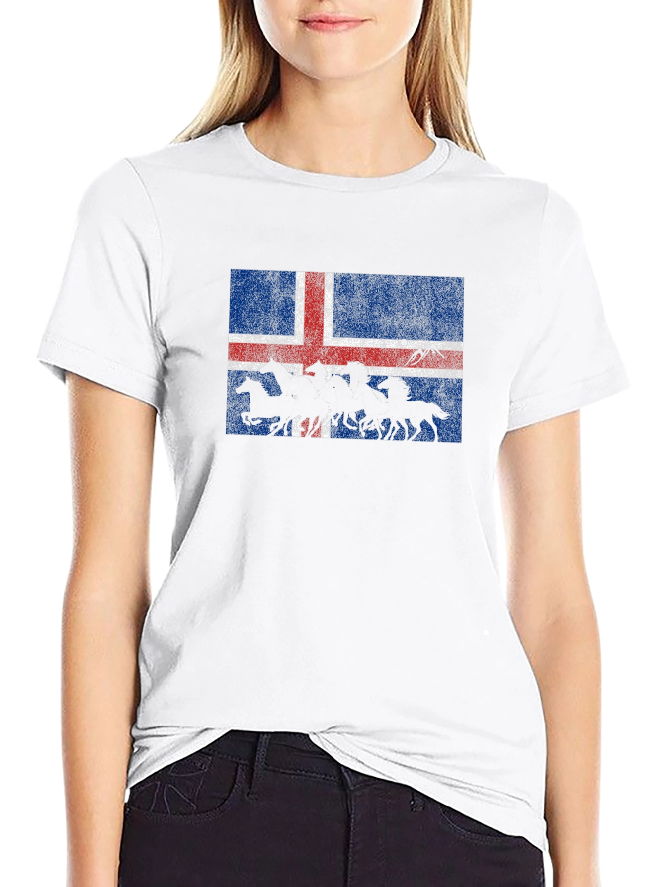 Iceland Flag Icelandic Horses Graphic T-Shirt
