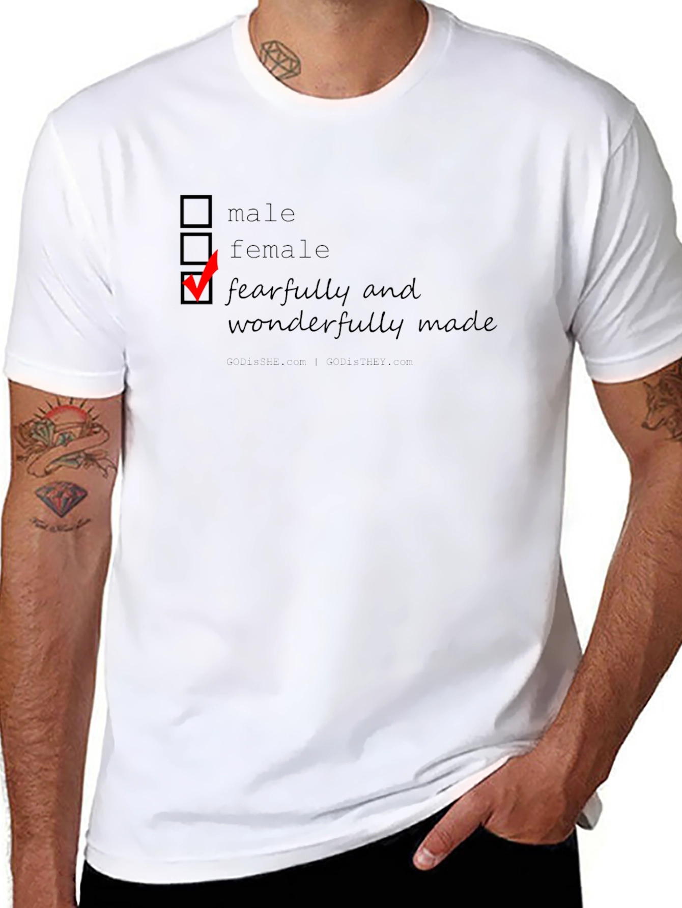Fearfully & Wonderfully Made T-Shirt - Checkbox Design