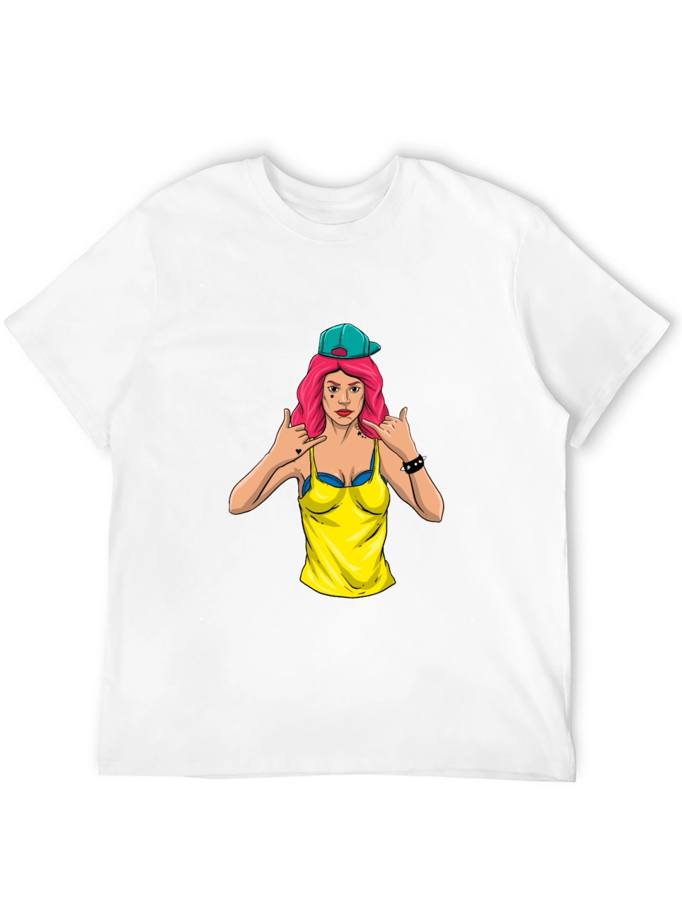 Graphic Tee - Edgy Cartoon Woman Design