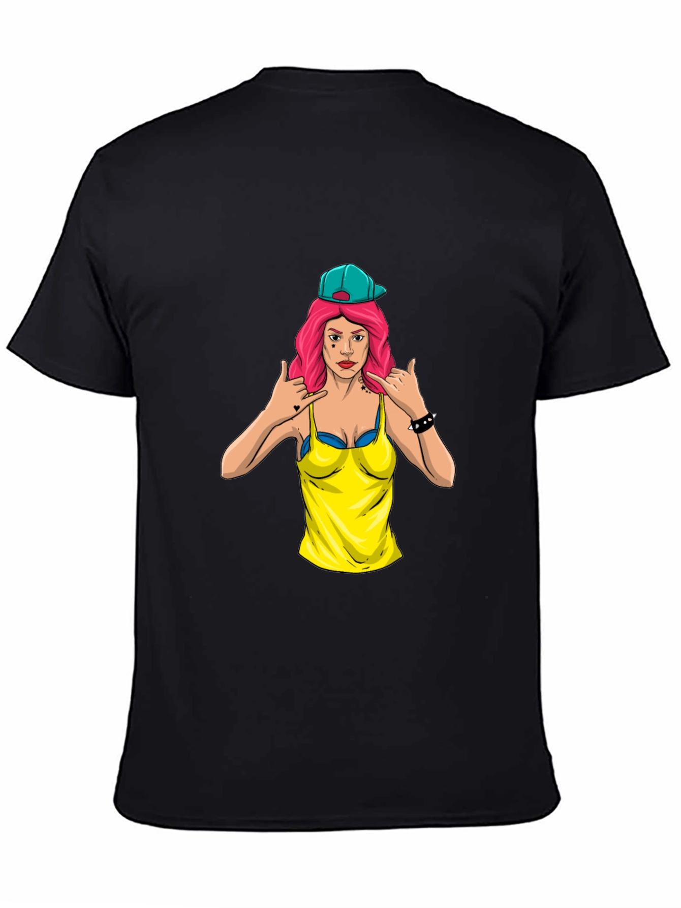 Graphic Tee - Edgy Cartoon Woman Design