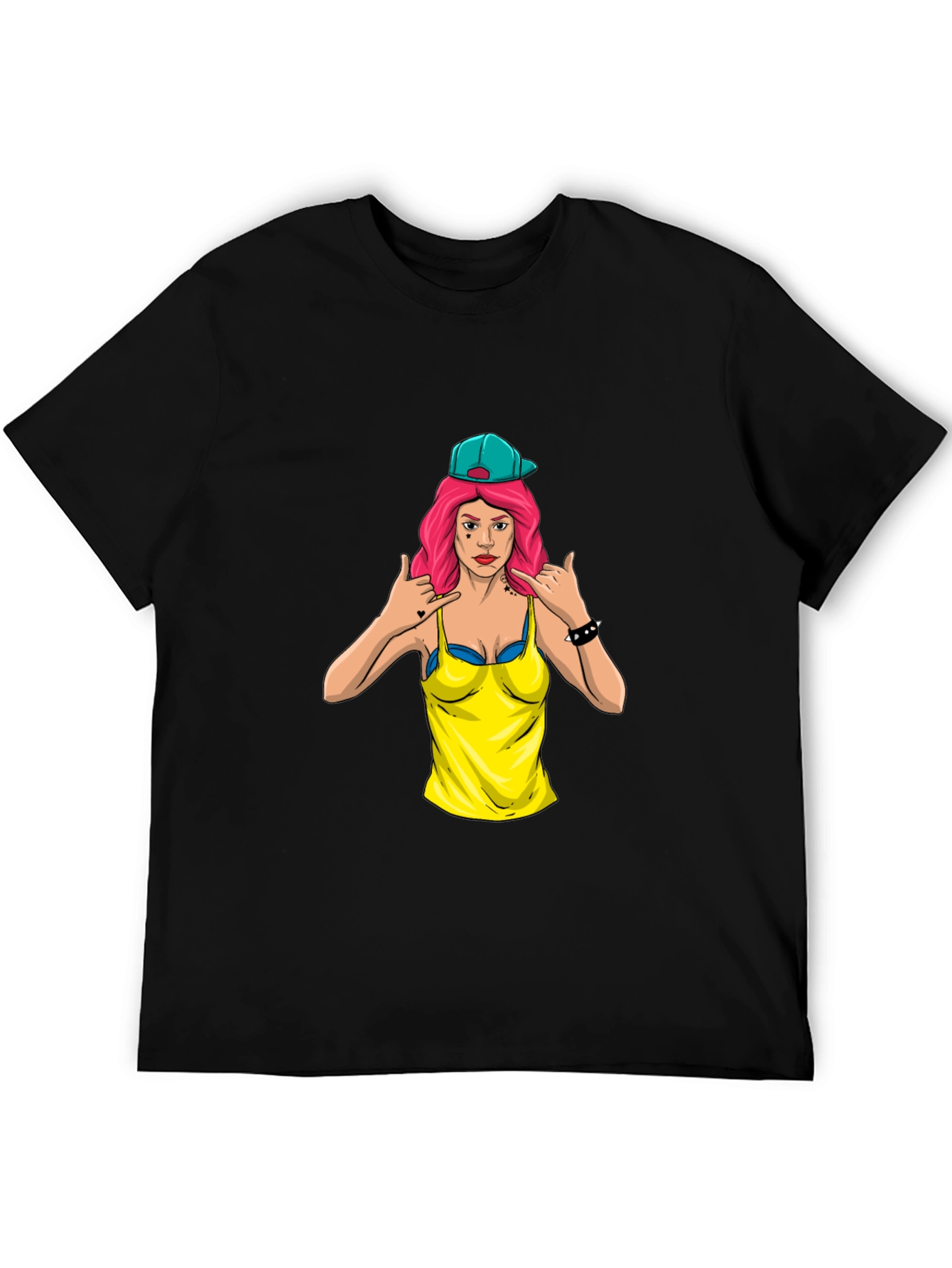 Graphic Tee - Edgy Cartoon Woman Design