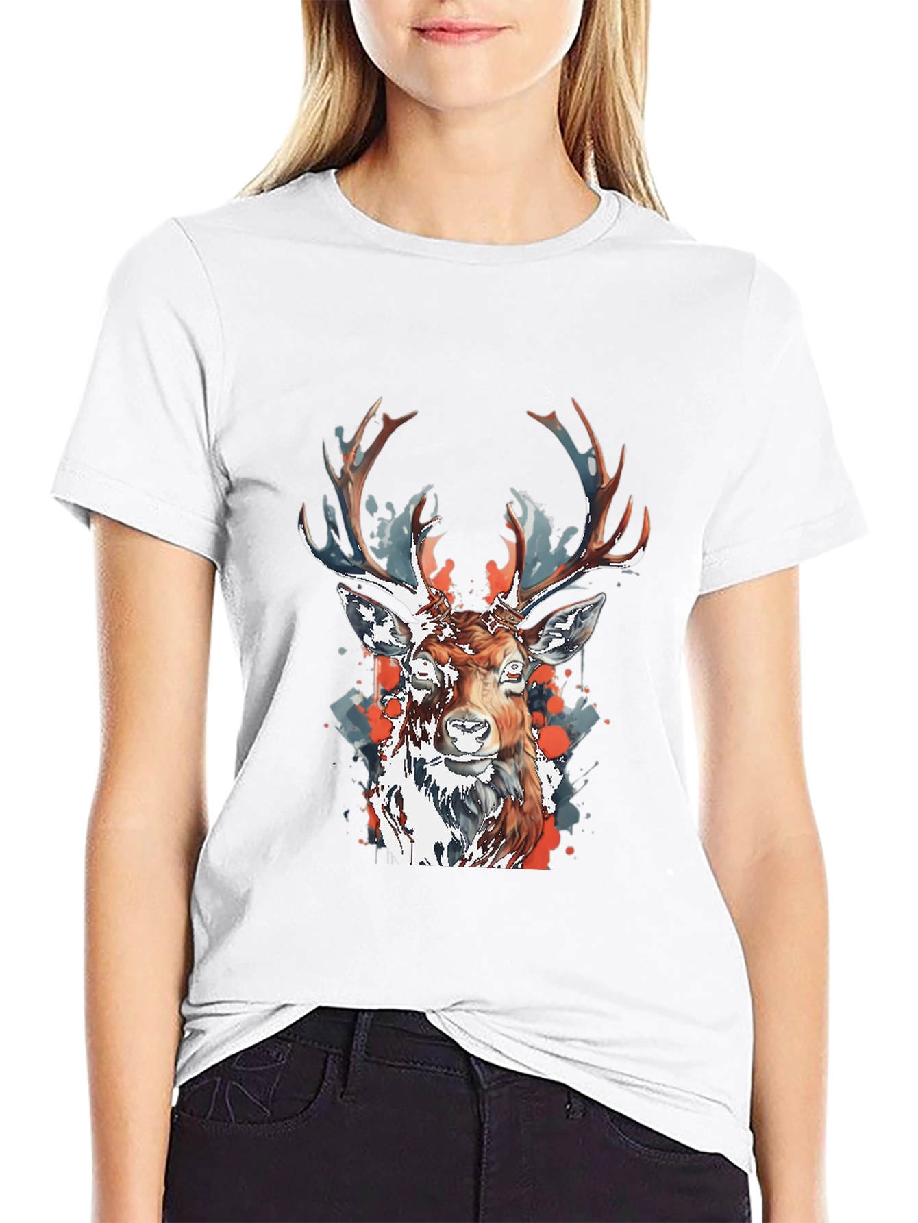 Deer Graphic Tee - Mens Black T-Shirt