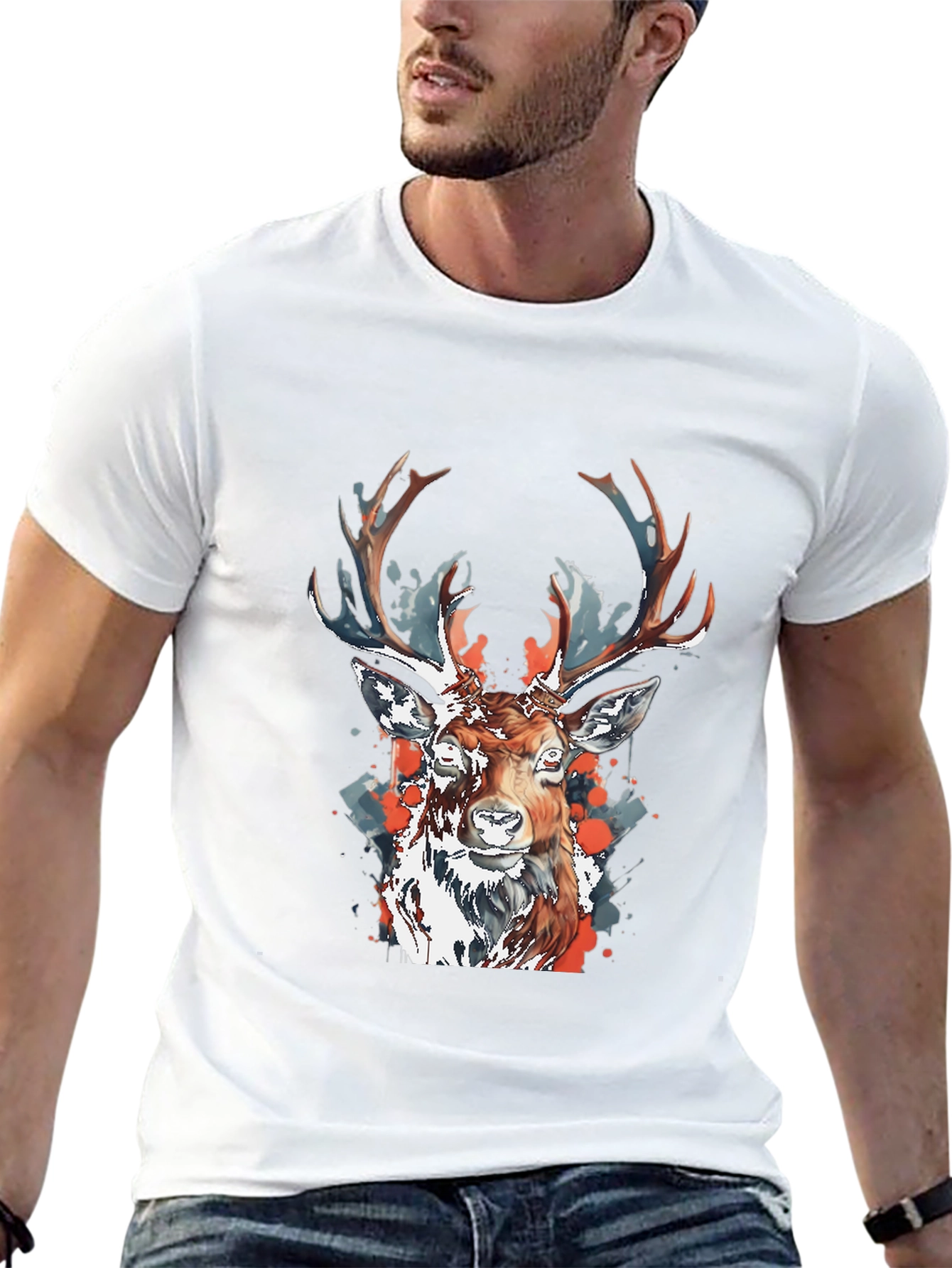 Deer Graphic Tee - Mens Black T-Shirt