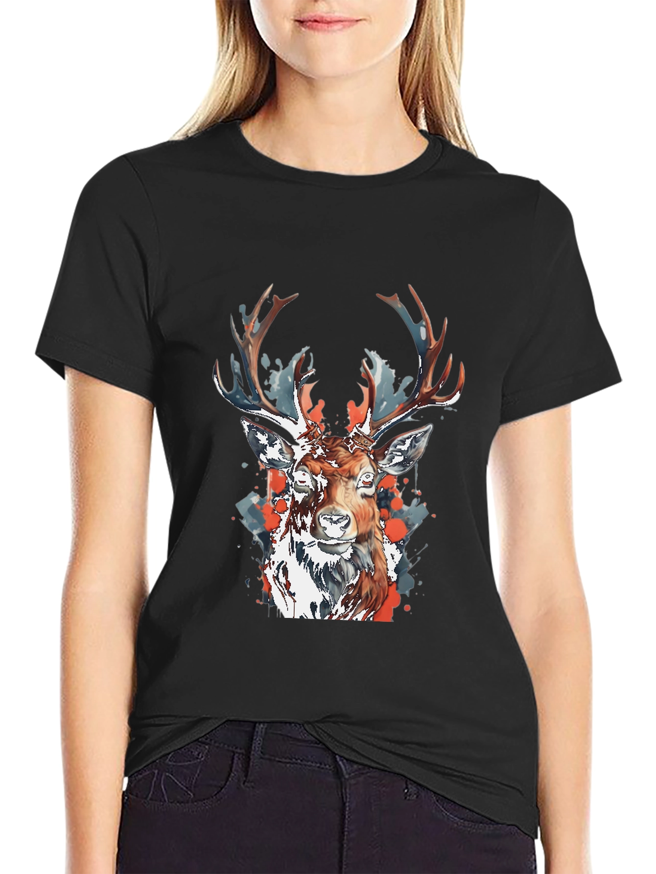 Deer Graphic Tee - Mens Black T-Shirt