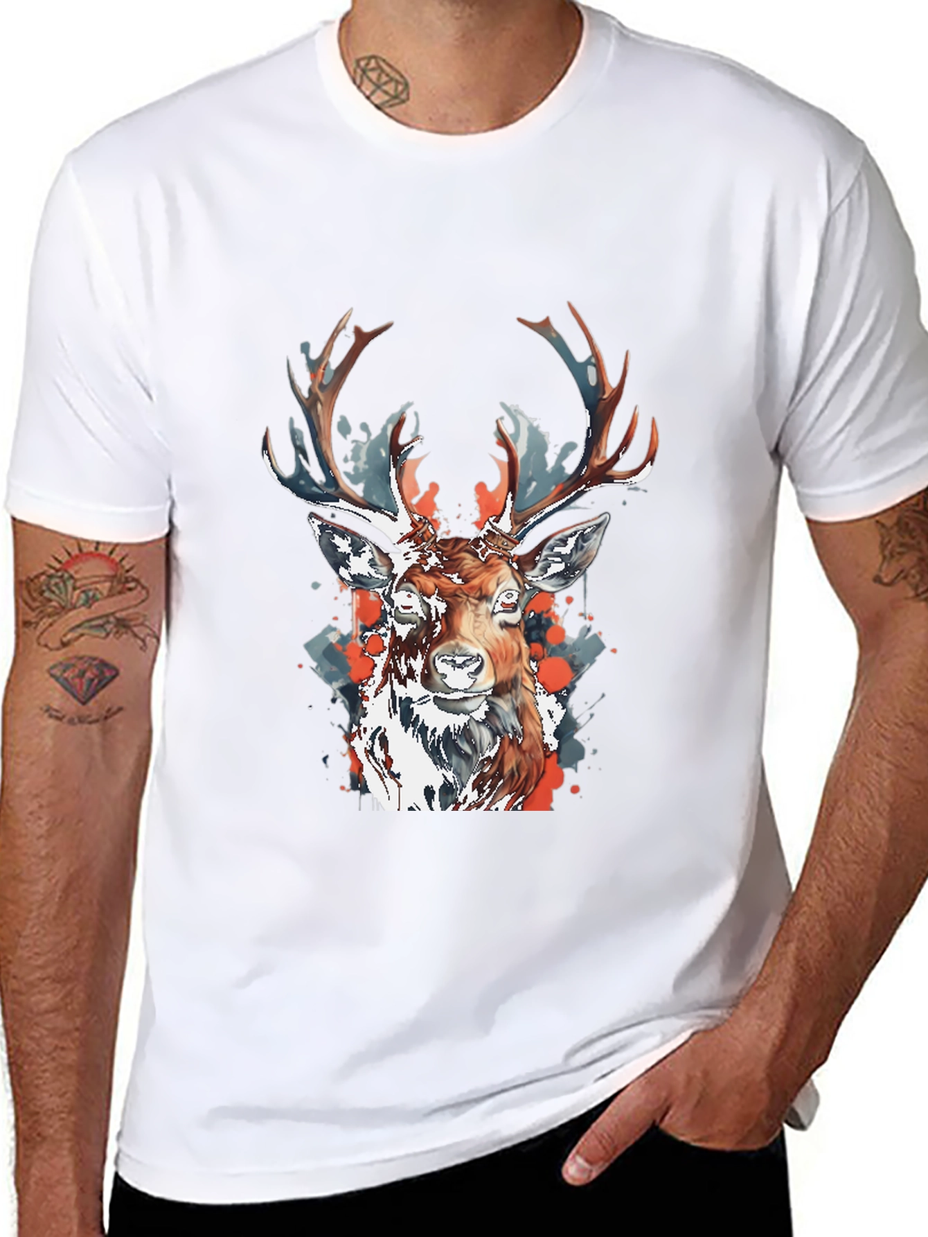 Deer Graphic Tee - Mens Black T-Shirt