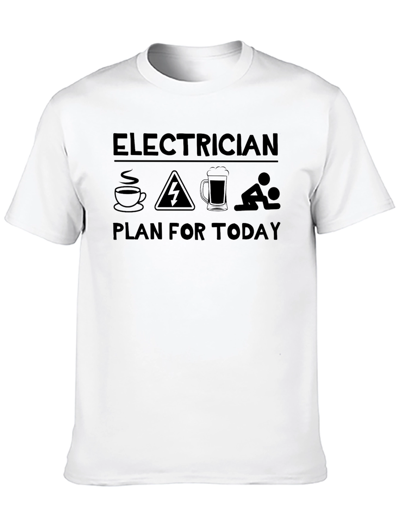 Electrician Plan T-Shirt - Coffee Work Beer Fun