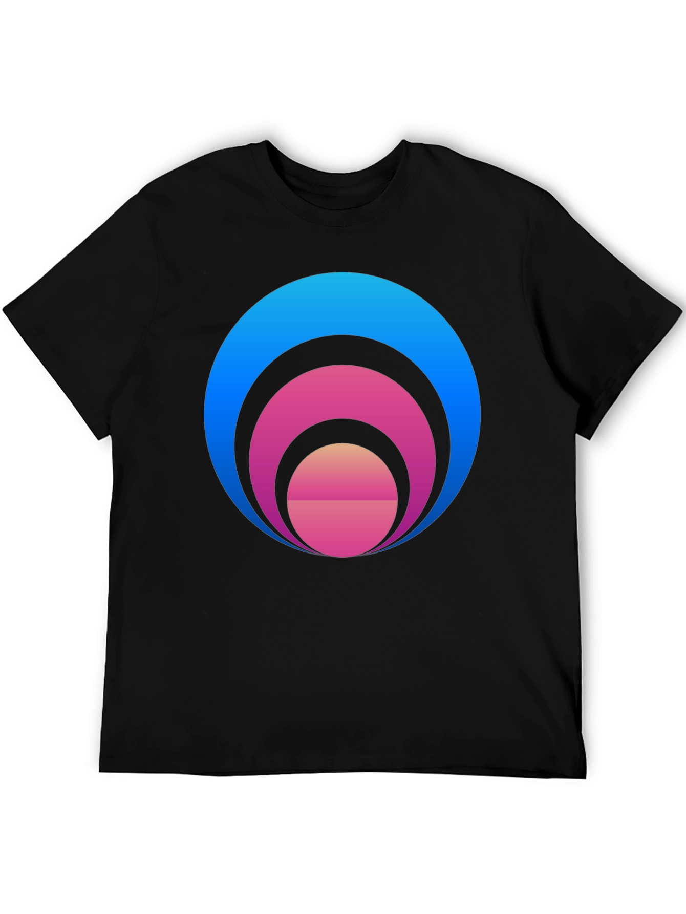 Gradient Circle Graphic T-Shirt - Stylish Casual Tee