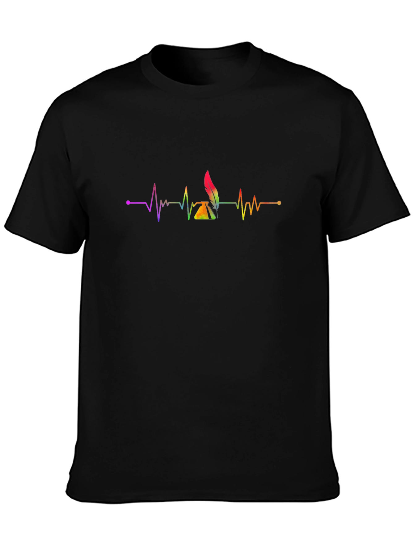 Heartbeat Writer T-Shirt - Rainbow Ink