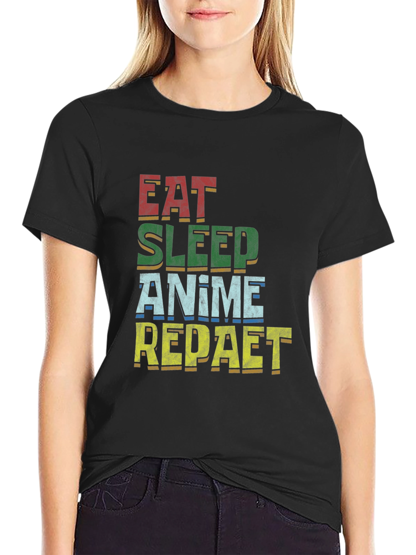 Eat Sleep Anime Repeat T-Shirt | Unisex Cotton Tee