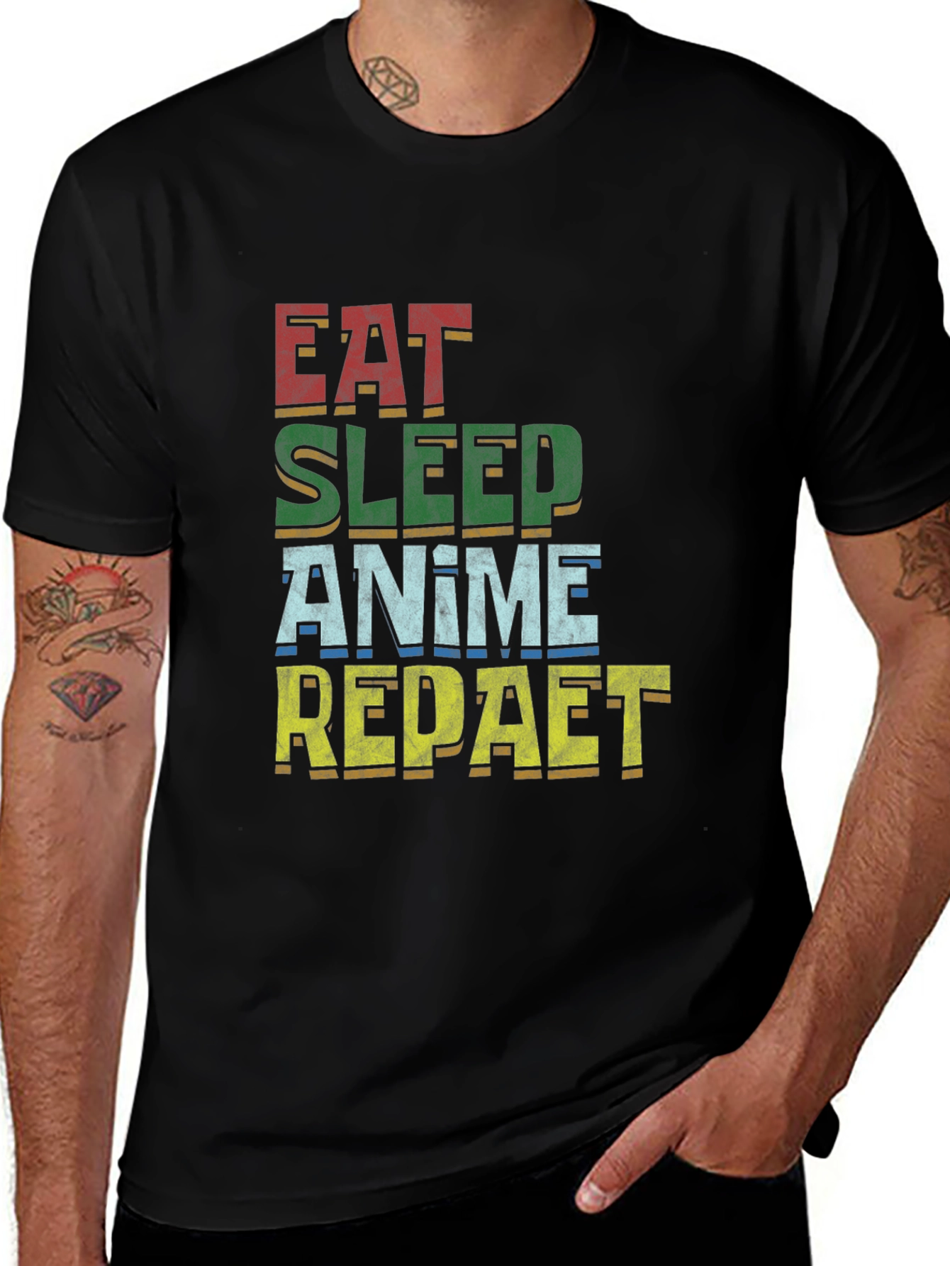 Eat Sleep Anime Repeat T-Shirt | Unisex Cotton Tee