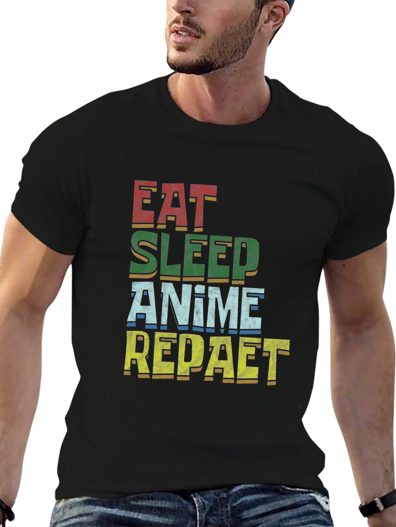 Eat Sleep Anime Repeat T-Shirt | Unisex Cotton Tee