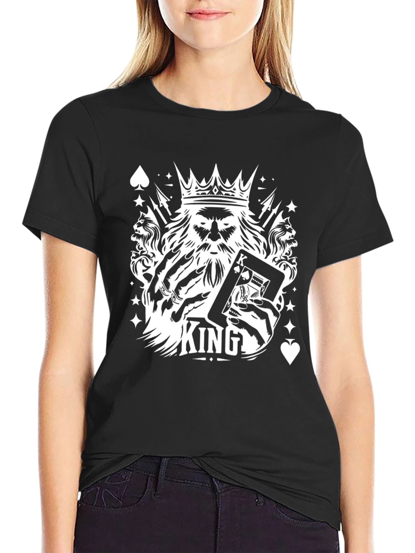 King of Spades Graphic Tee - Black Cotton T-Shirt