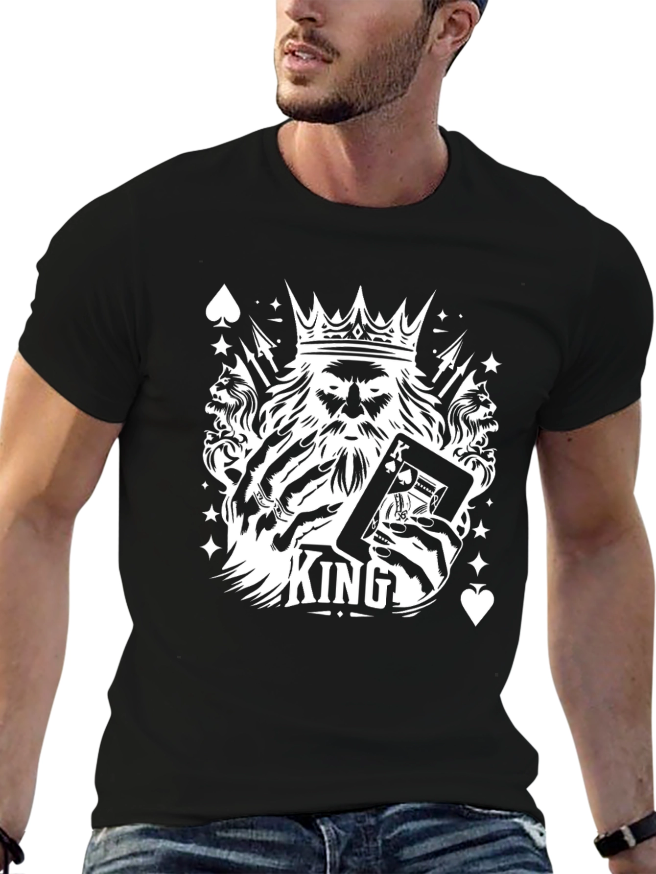 King of Spades Graphic Tee - Black Cotton T-Shirt