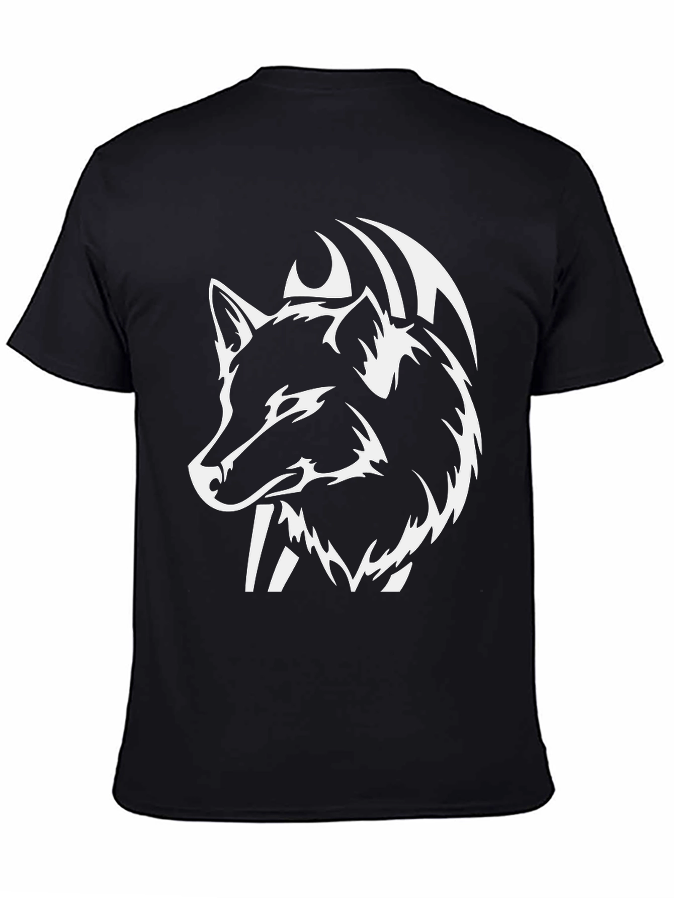 Black Wolf Graphic Tee - Stylish Animal Print Shirt