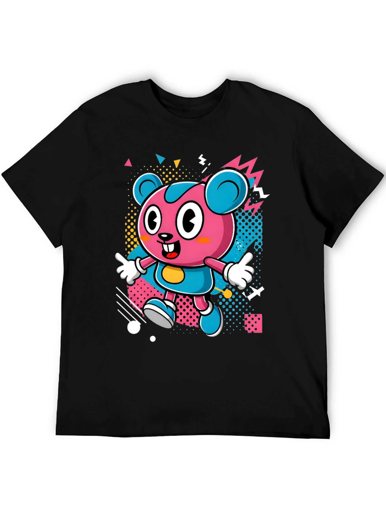 Cartoon Character Graphic Print Black T-Shirt