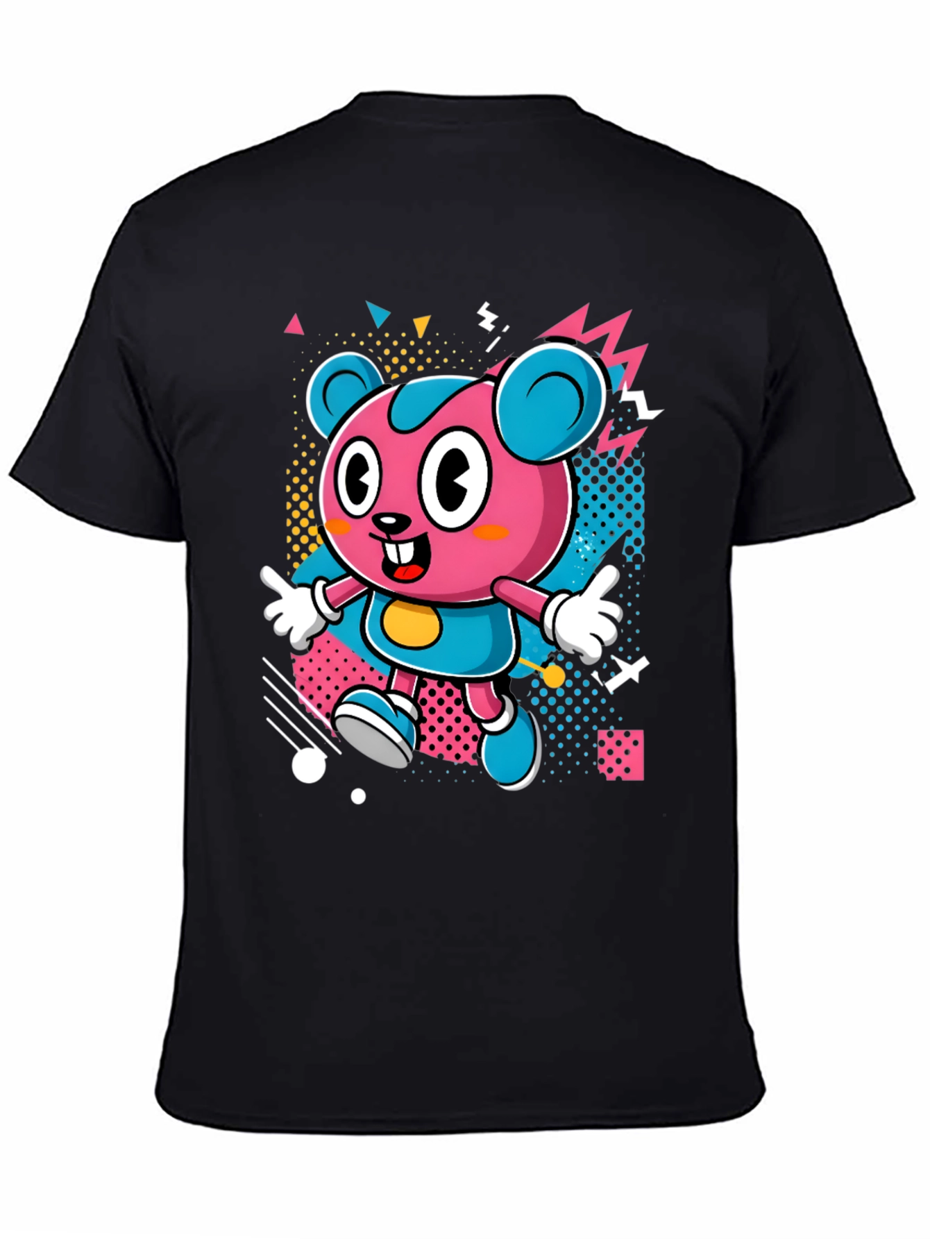 Cartoon Character Graphic Print Black T-Shirt