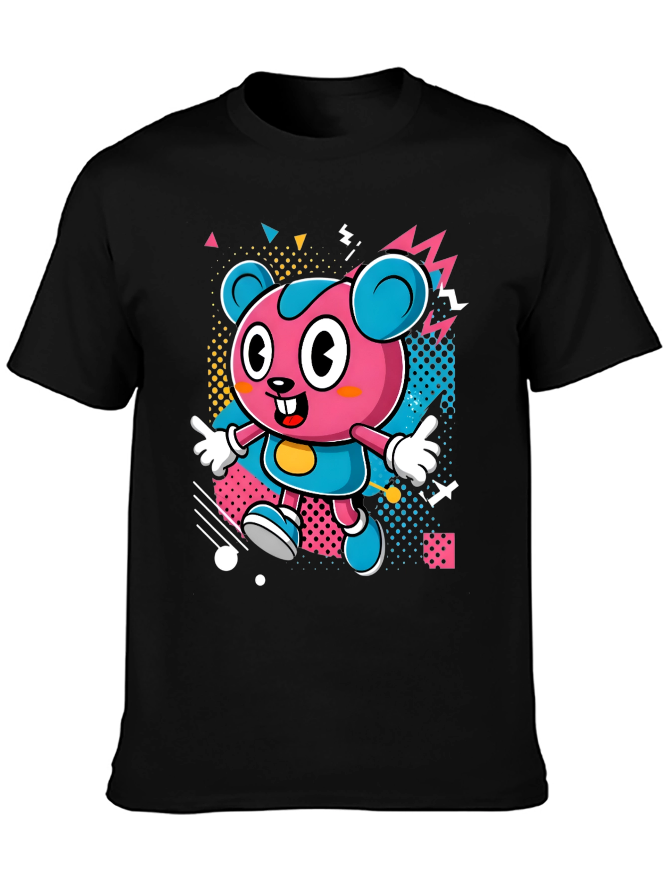 Cartoon Character Graphic Print Black T-Shirt