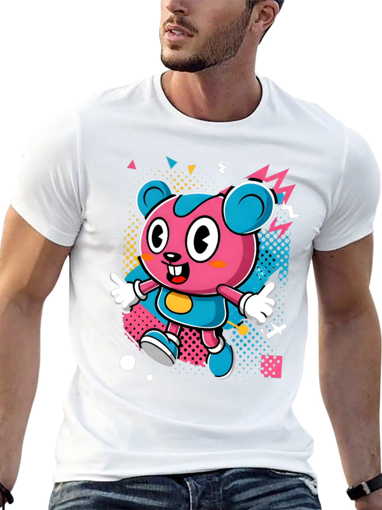 Cartoon Character Graphic Print Black T-Shirt