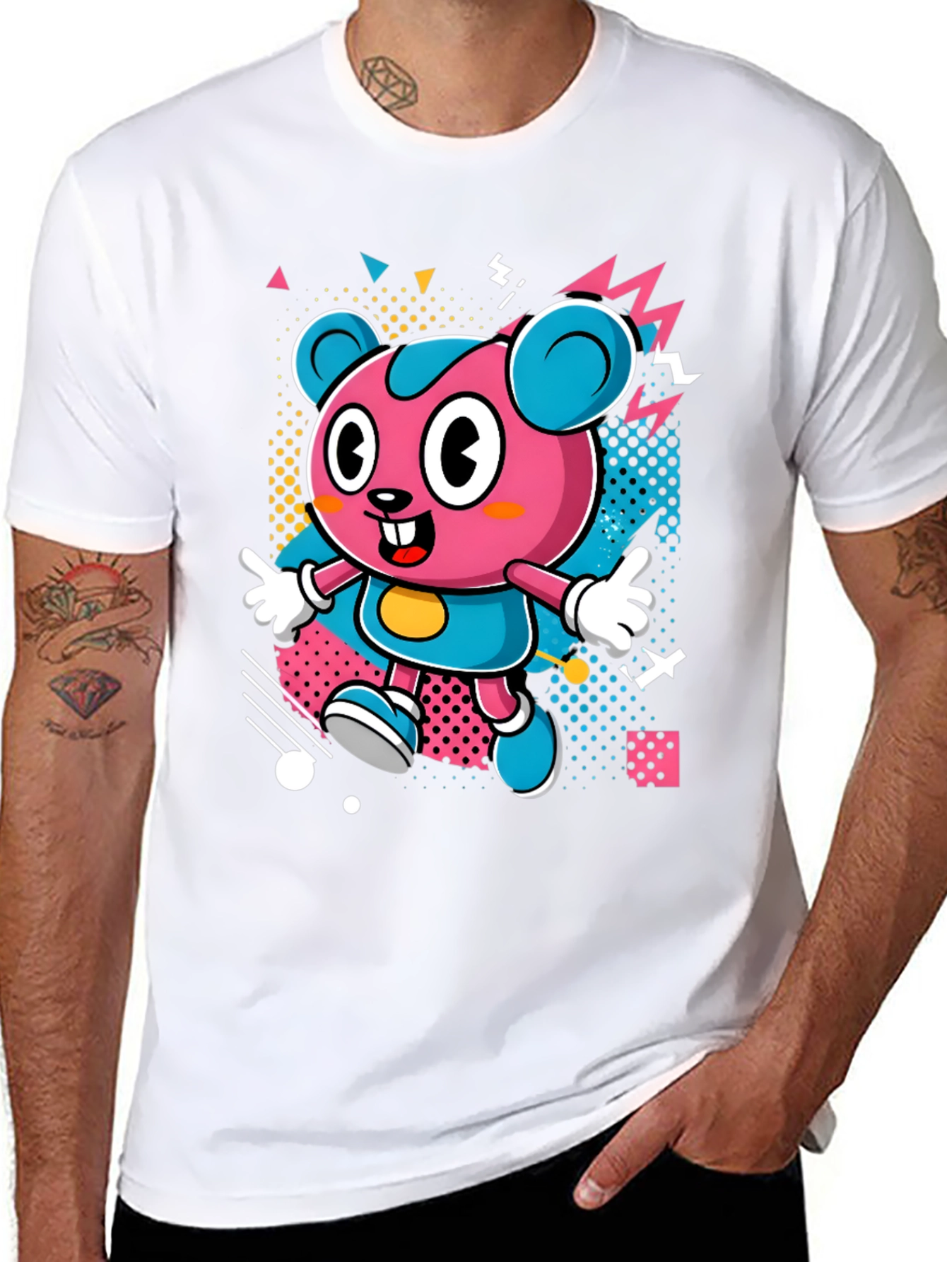 Cartoon Character Graphic Print Black T-Shirt