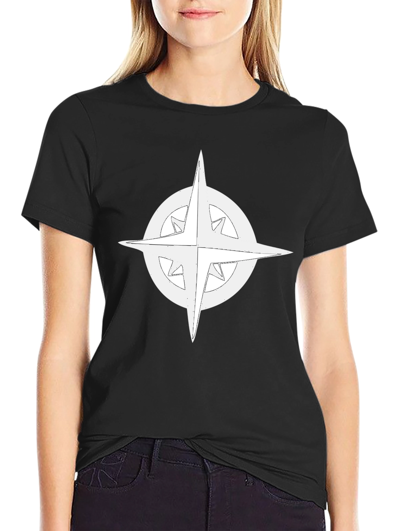 Compass Rose Graphic Tee - Classic Black