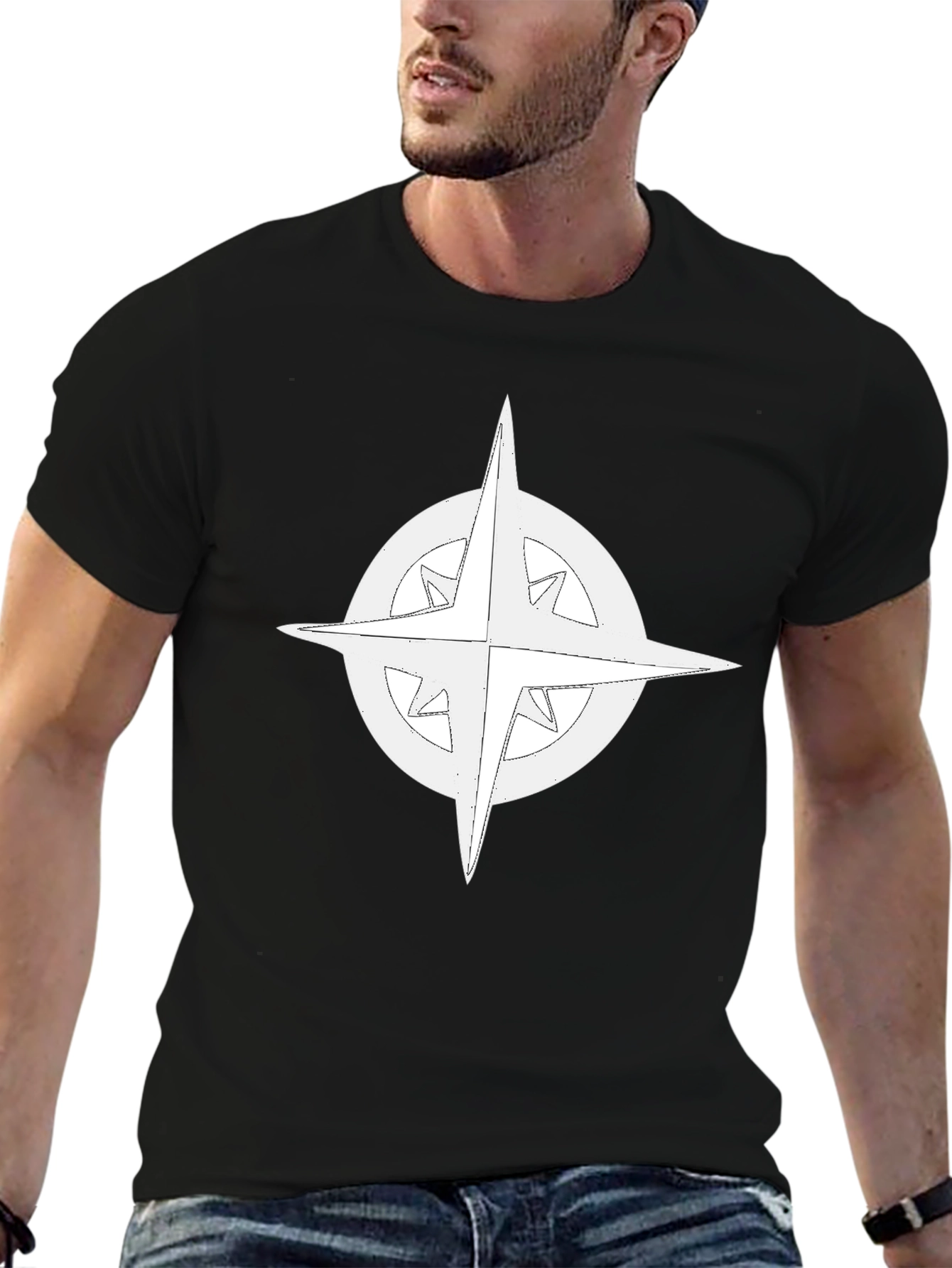 Compass Rose Graphic Tee - Classic Black