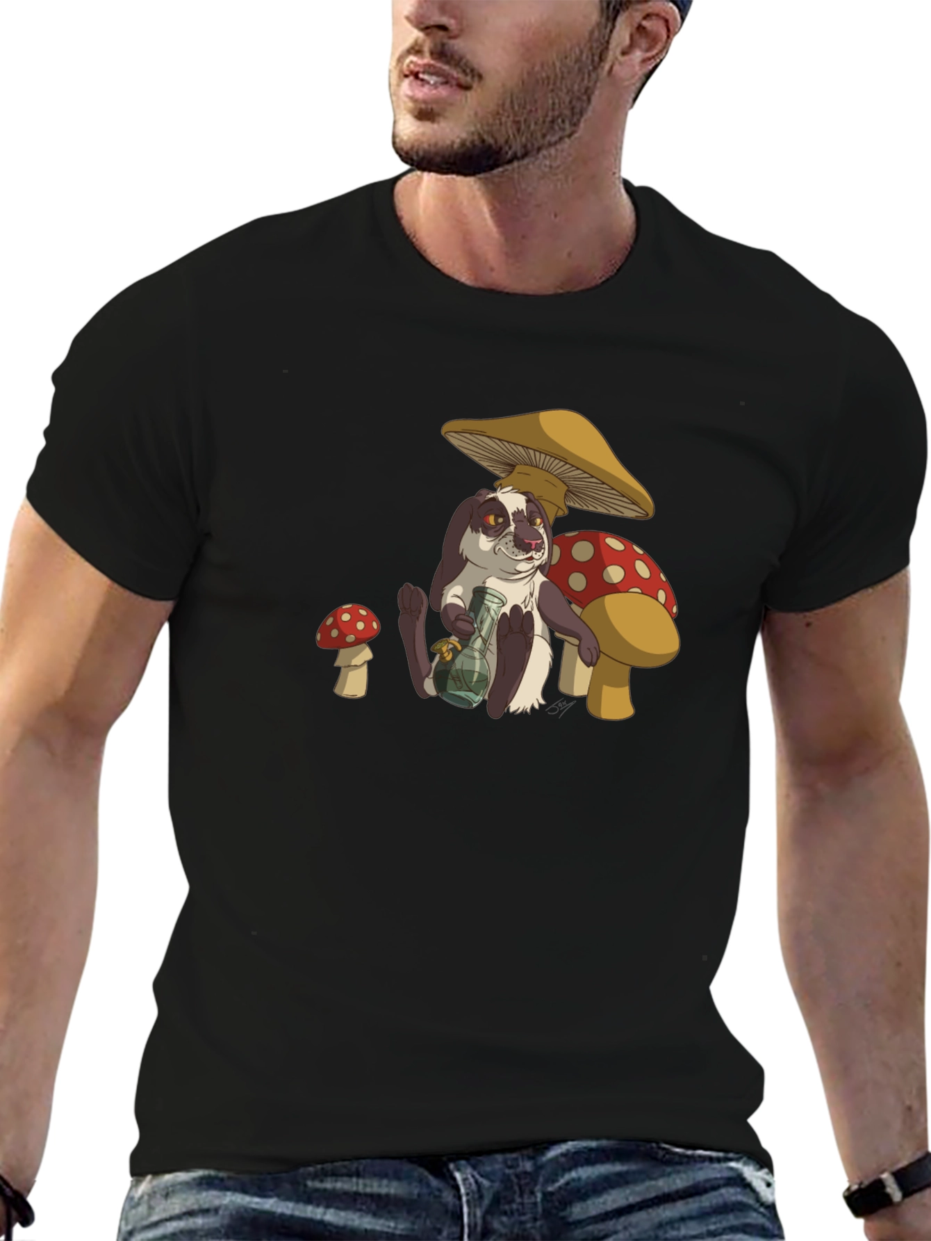 Humorous Rabbit Mushroom T-Shirt