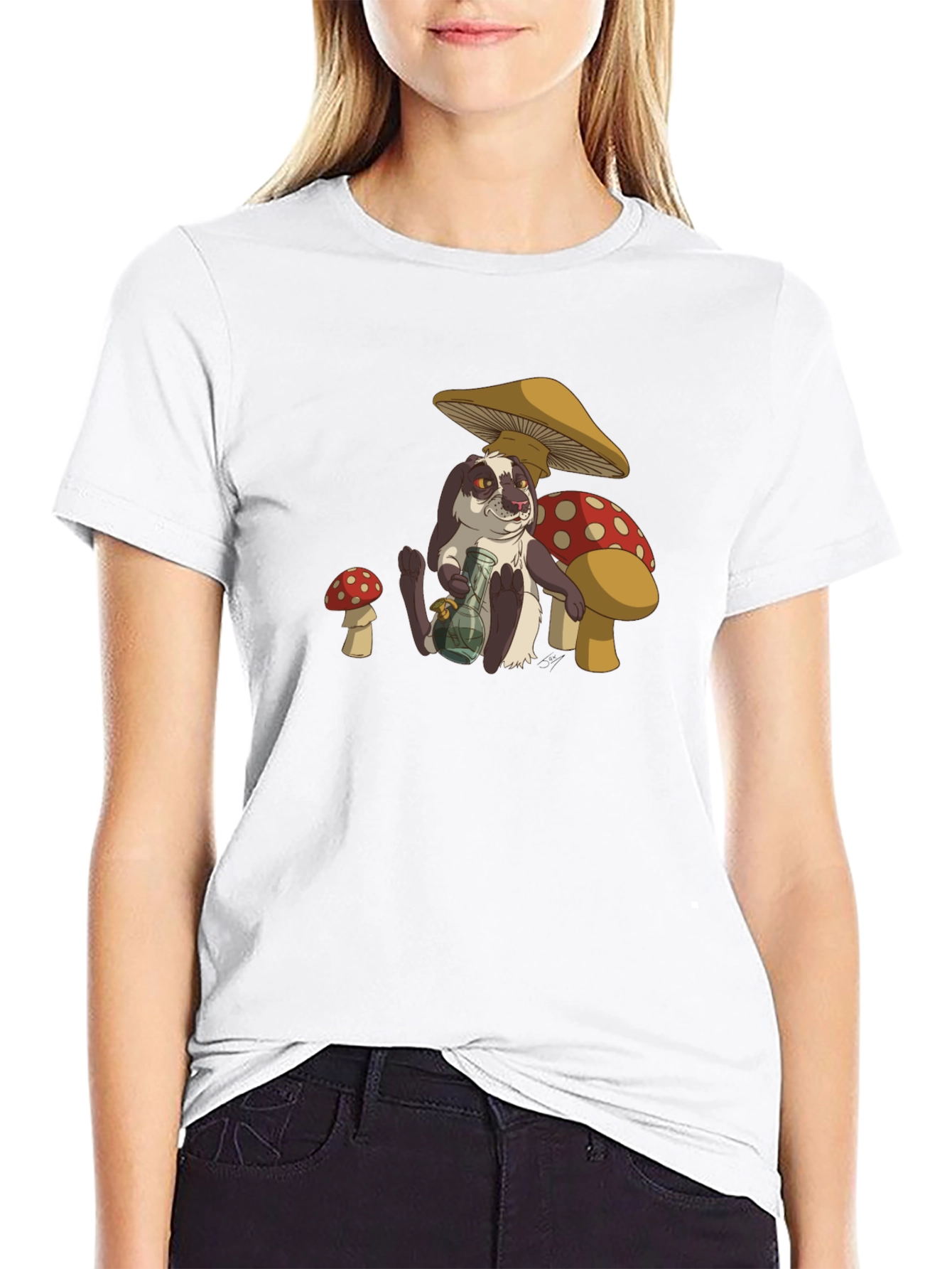 Humorous Rabbit Mushroom T-Shirt