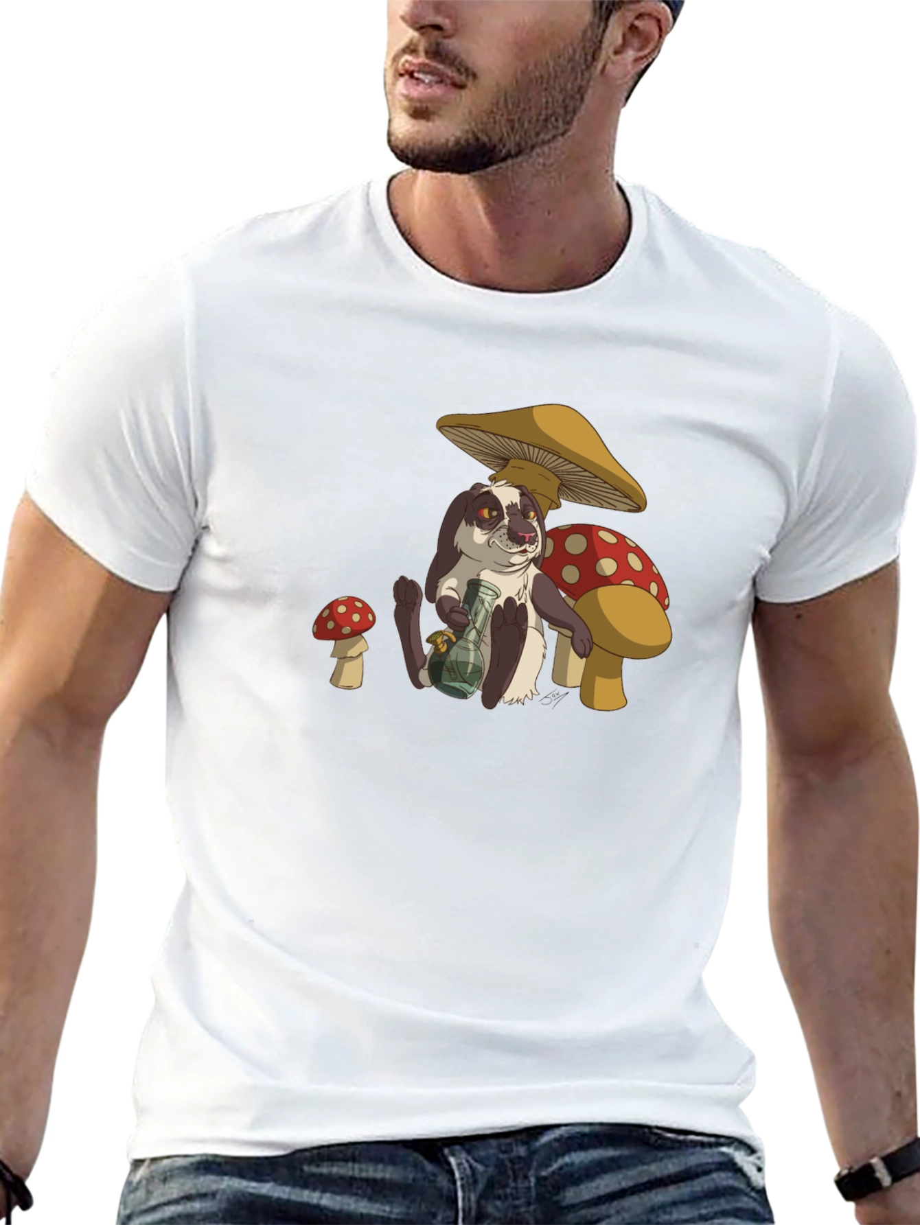 Humorous Rabbit Mushroom T-Shirt
