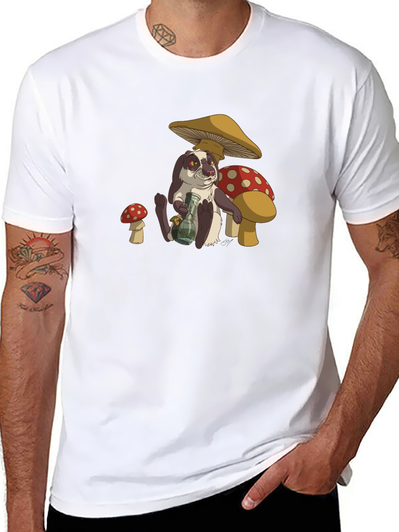 Humorous Rabbit Mushroom T-Shirt